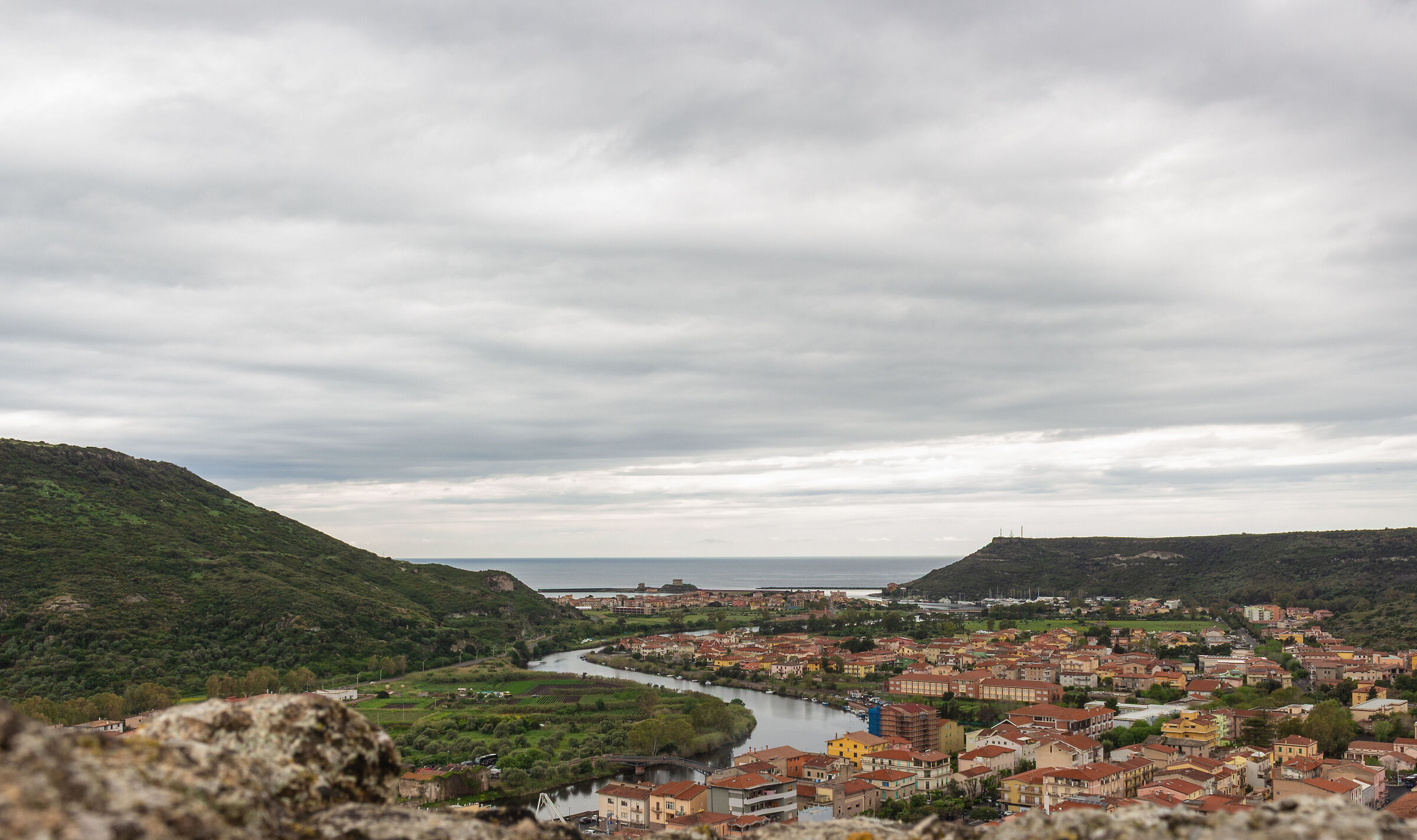 vista di Bosa dalle mura del castello Malaspina