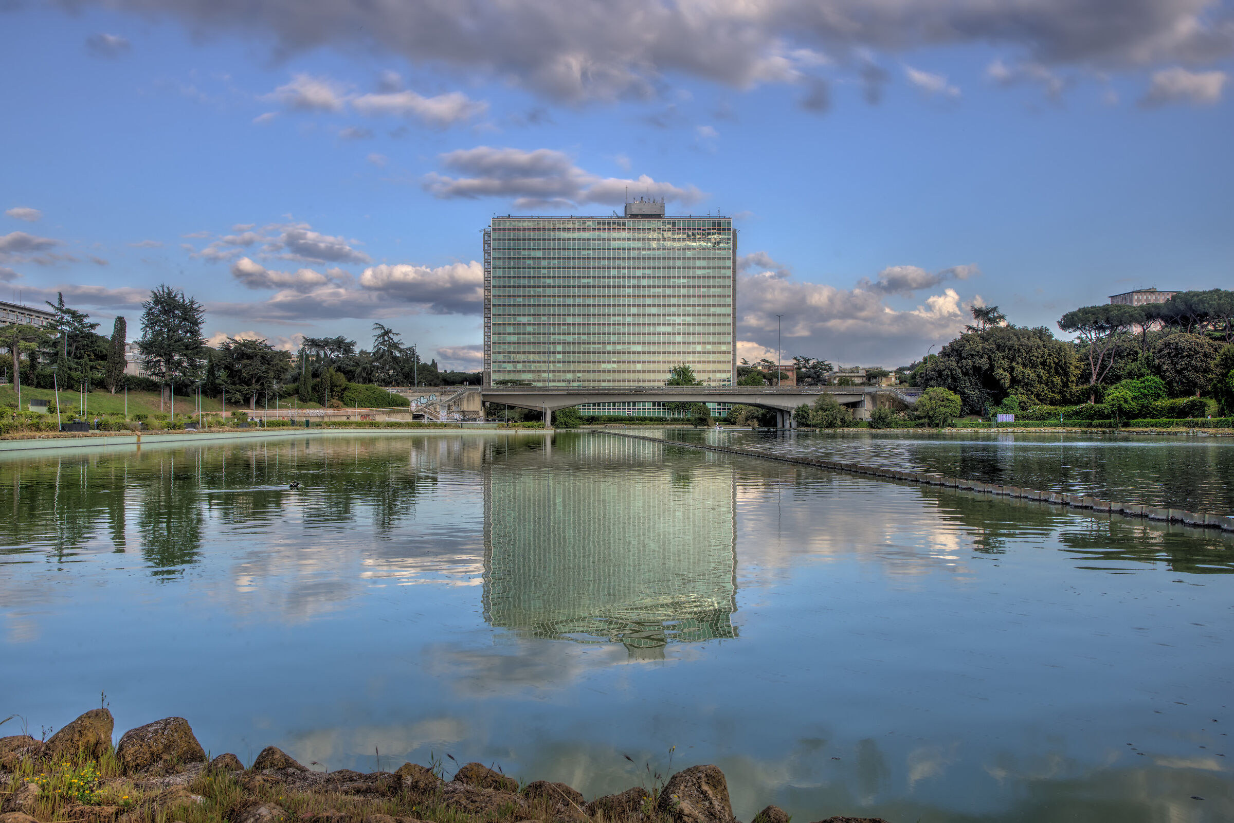 E.U.R. Pond and E.N.I. Palace (Rome)