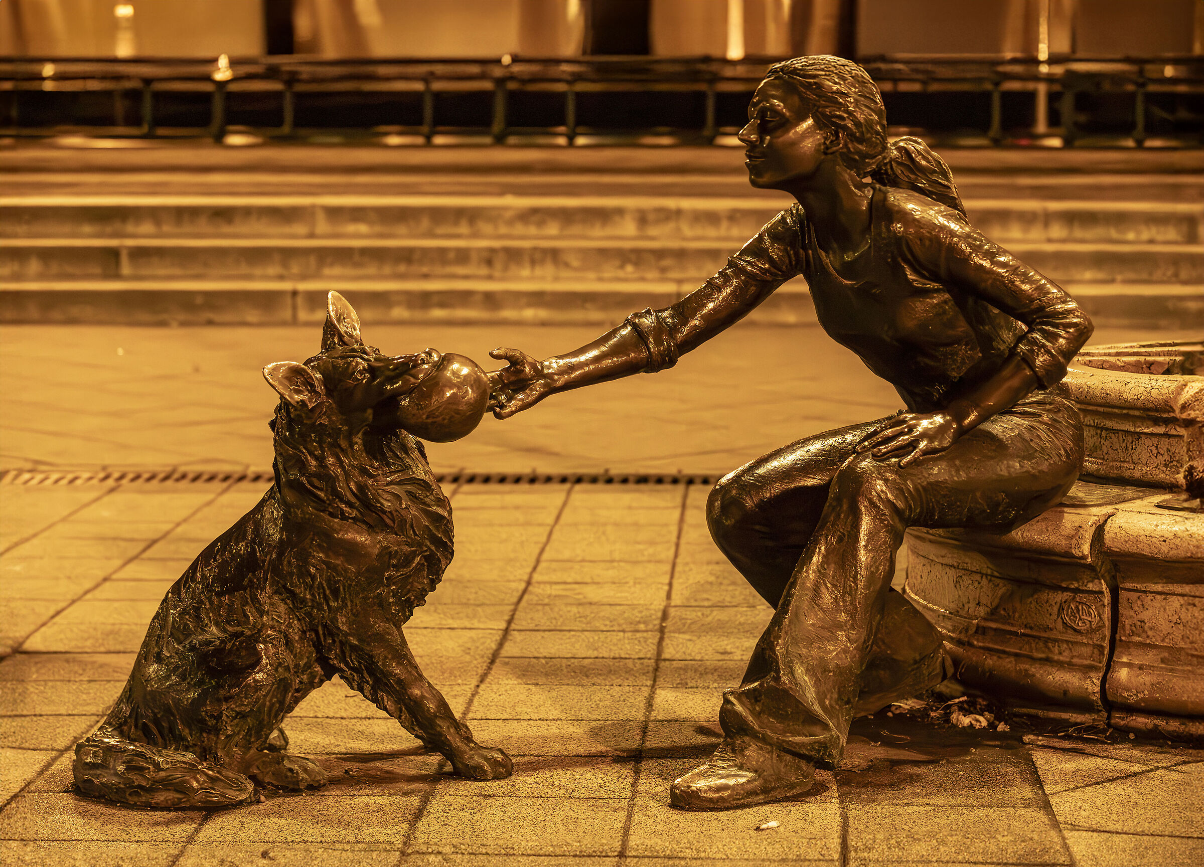 Girl with dog, Budapest