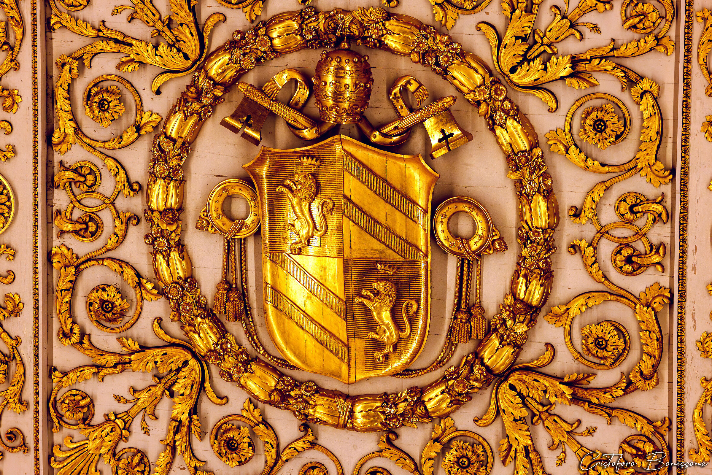 Basilica San Paolo Particolare Soffitto Stemma Roma