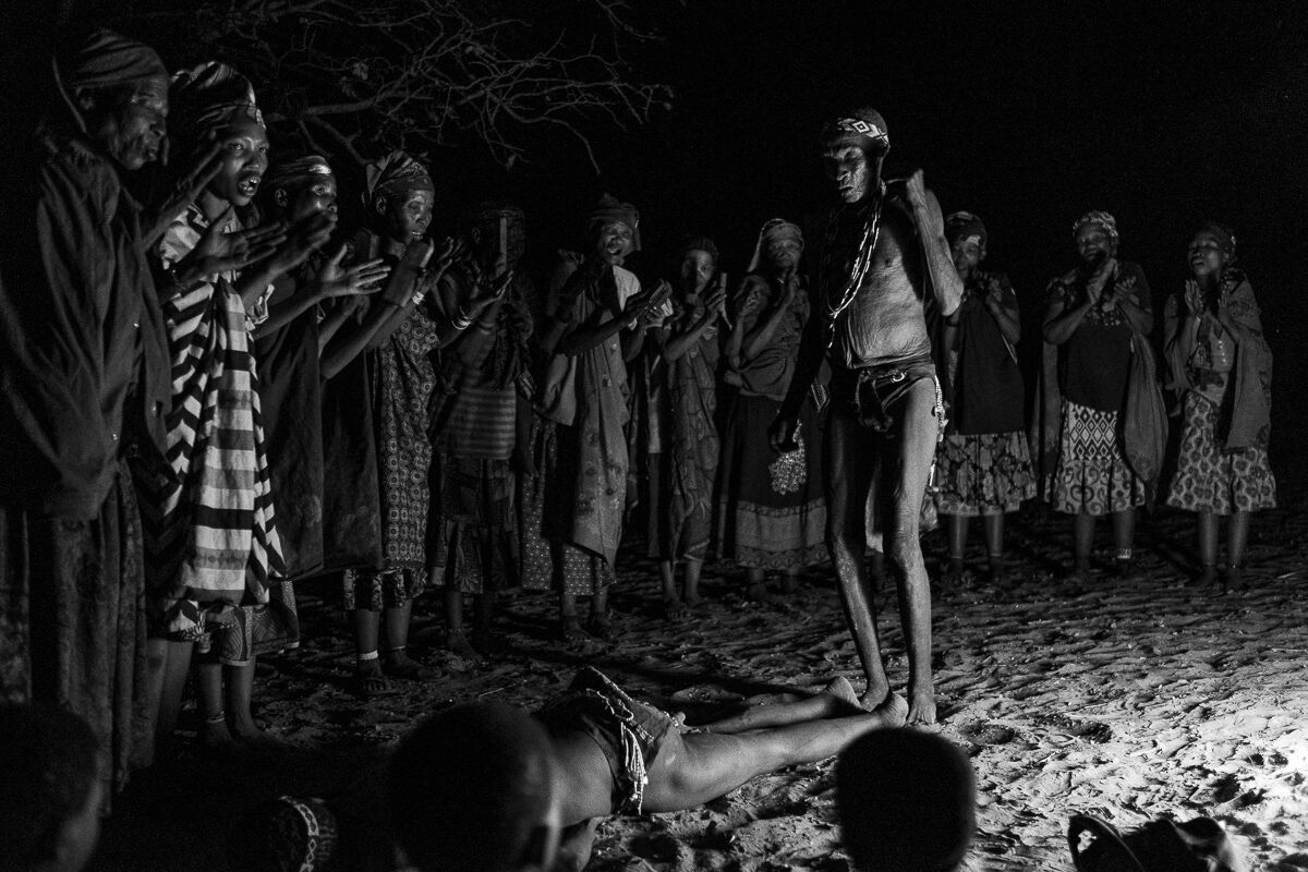 Evening Bushmen Dance near Nhoma