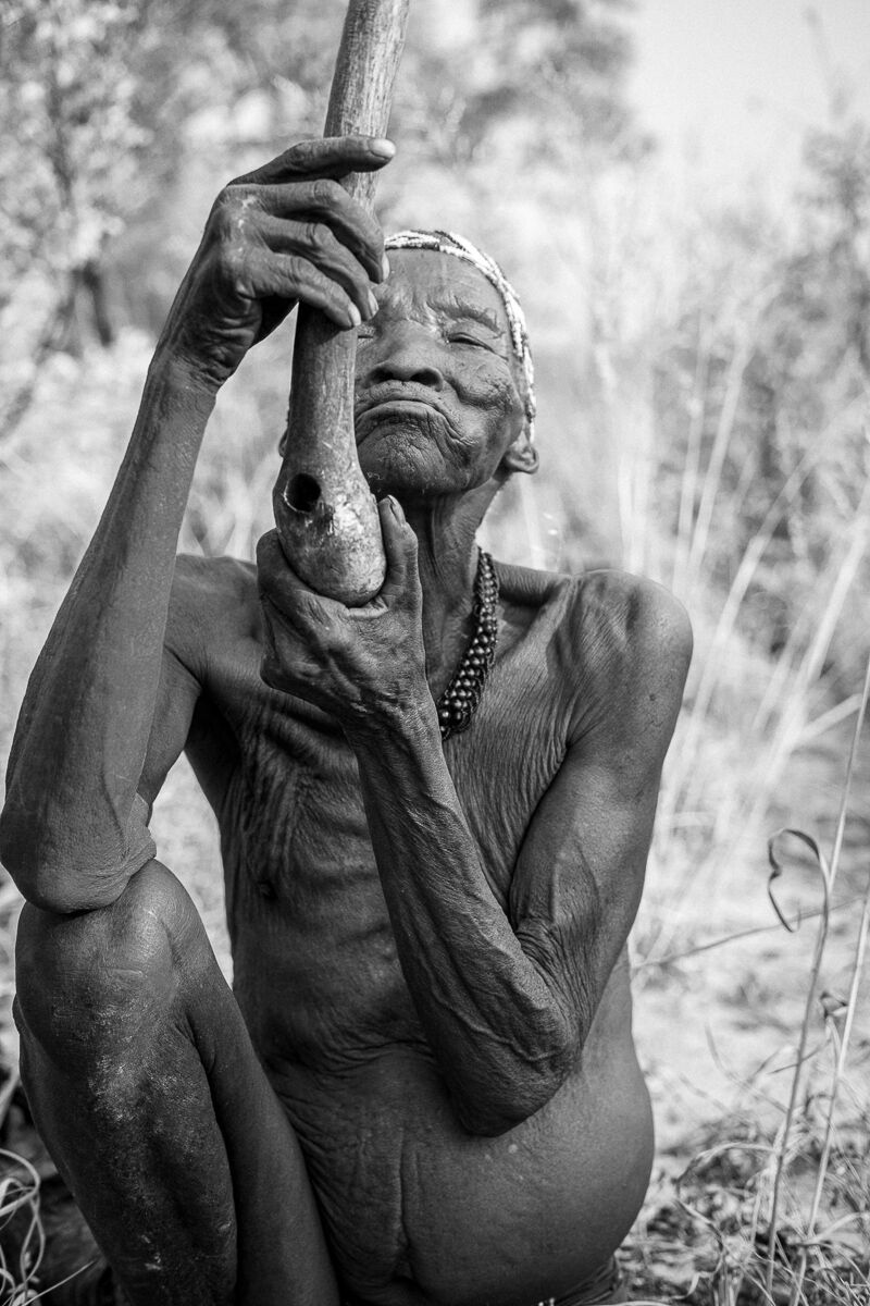 Bushman Elder with His Pipe