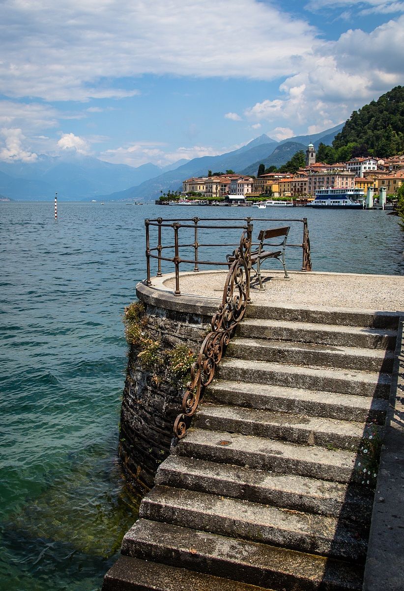 Steps ... in the lake of Bellagio