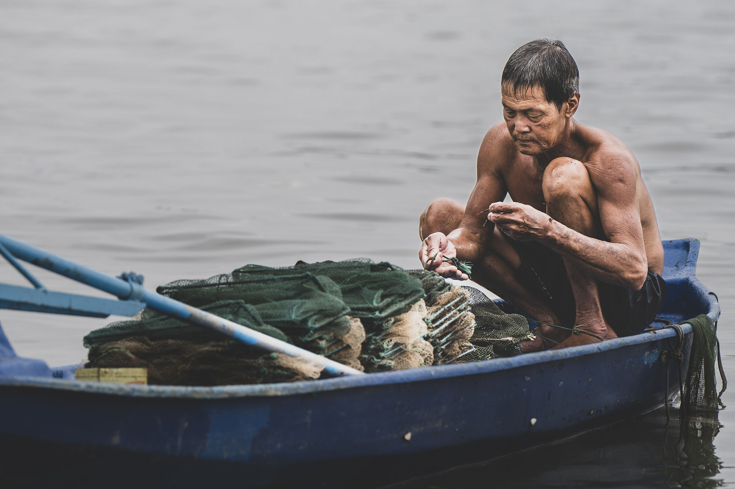 The fisherman on the Mekong