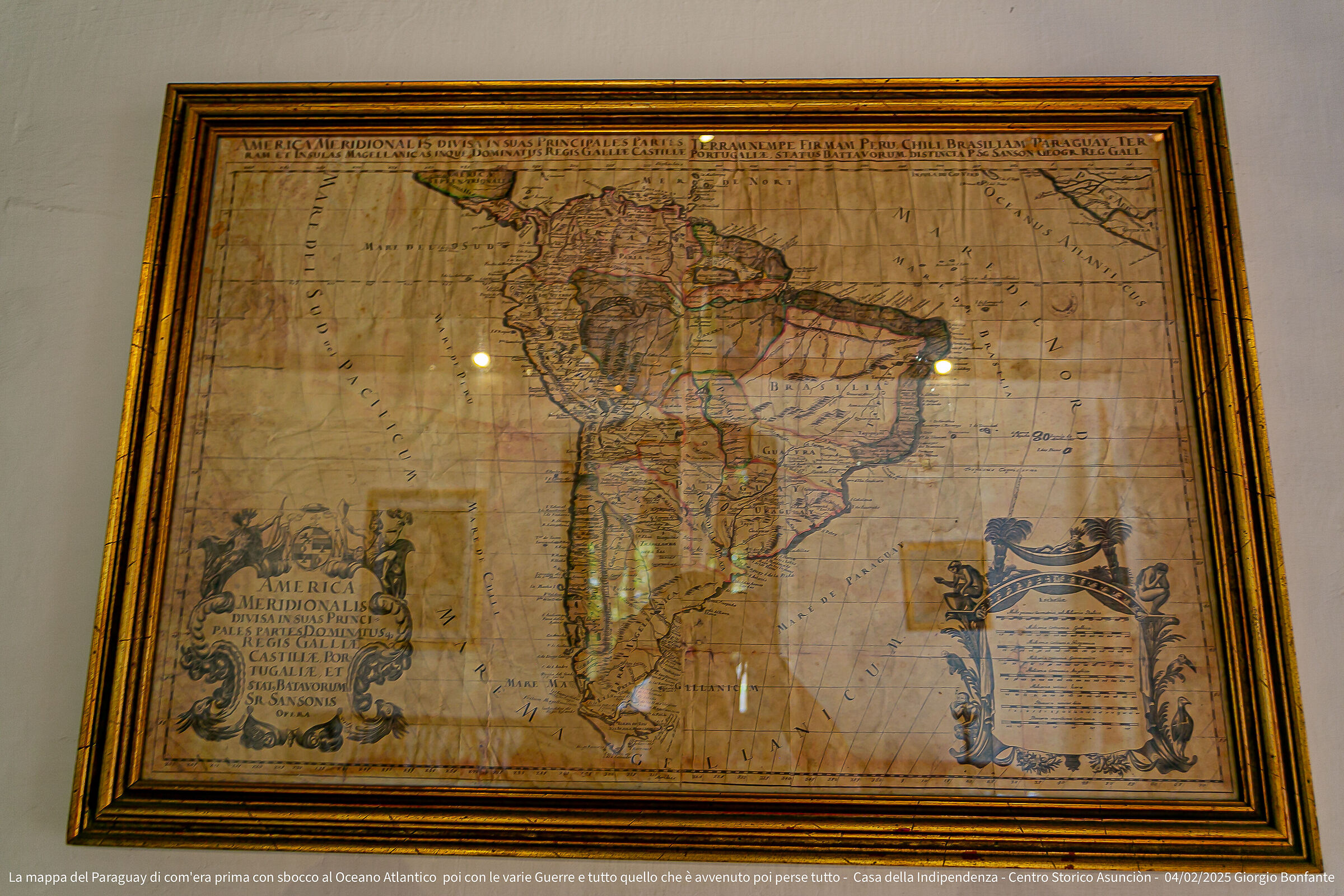 La mappa storica com'era il Paraguay prima delle Guerre