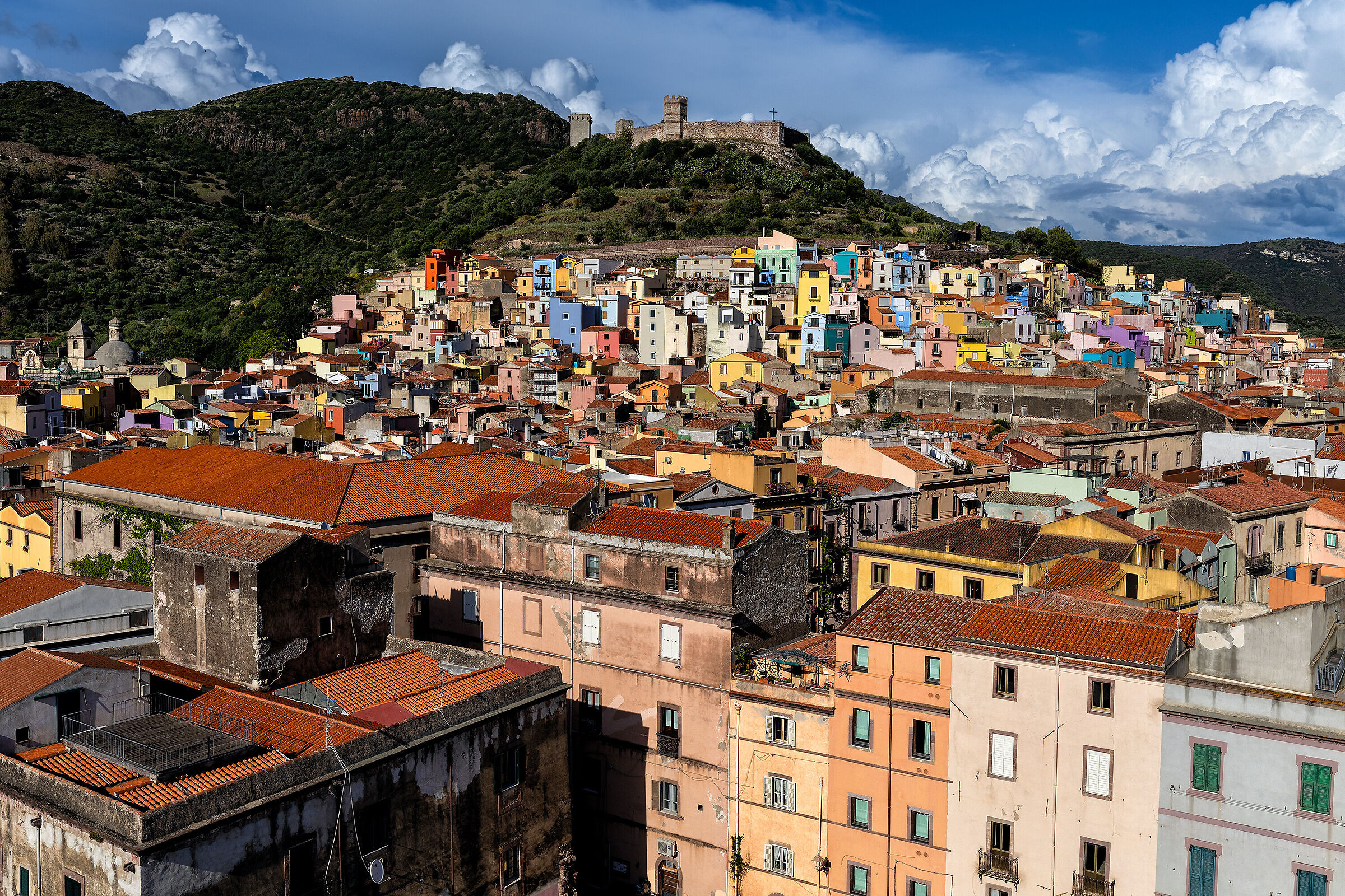 Bosa from the Ferris wheel - daytime shot