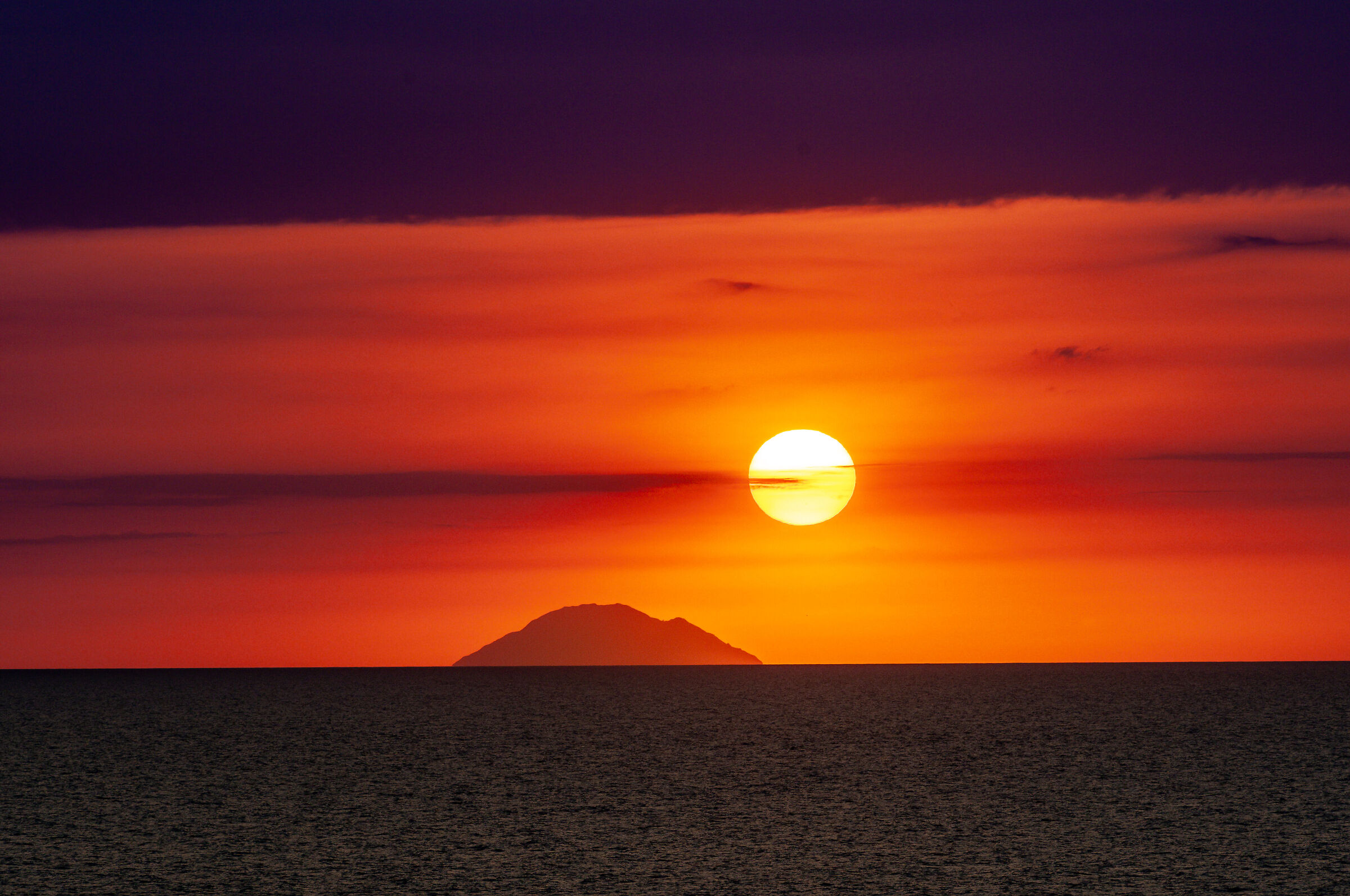At sunset over Alicudi