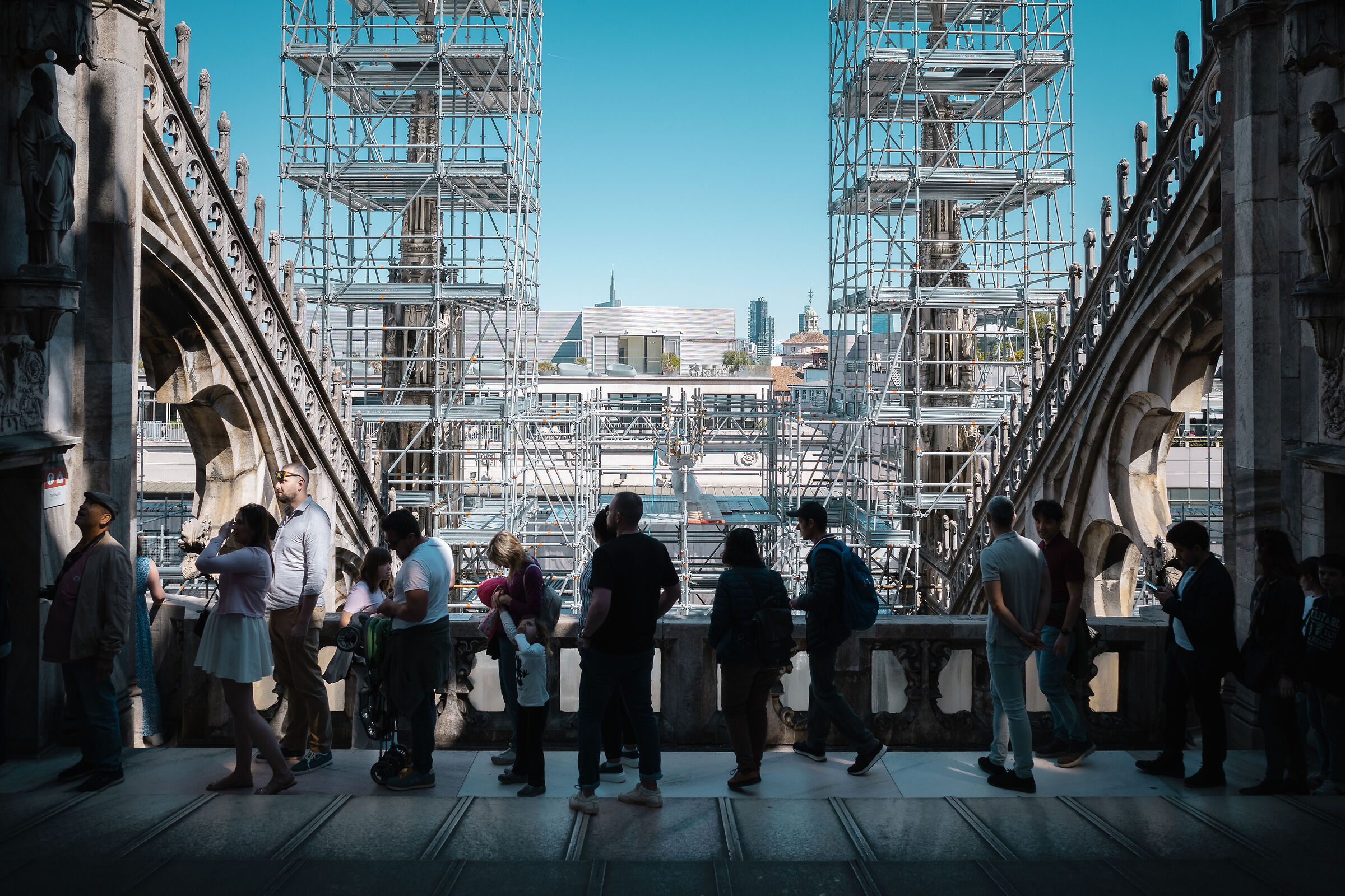 On the spires of the Duomo