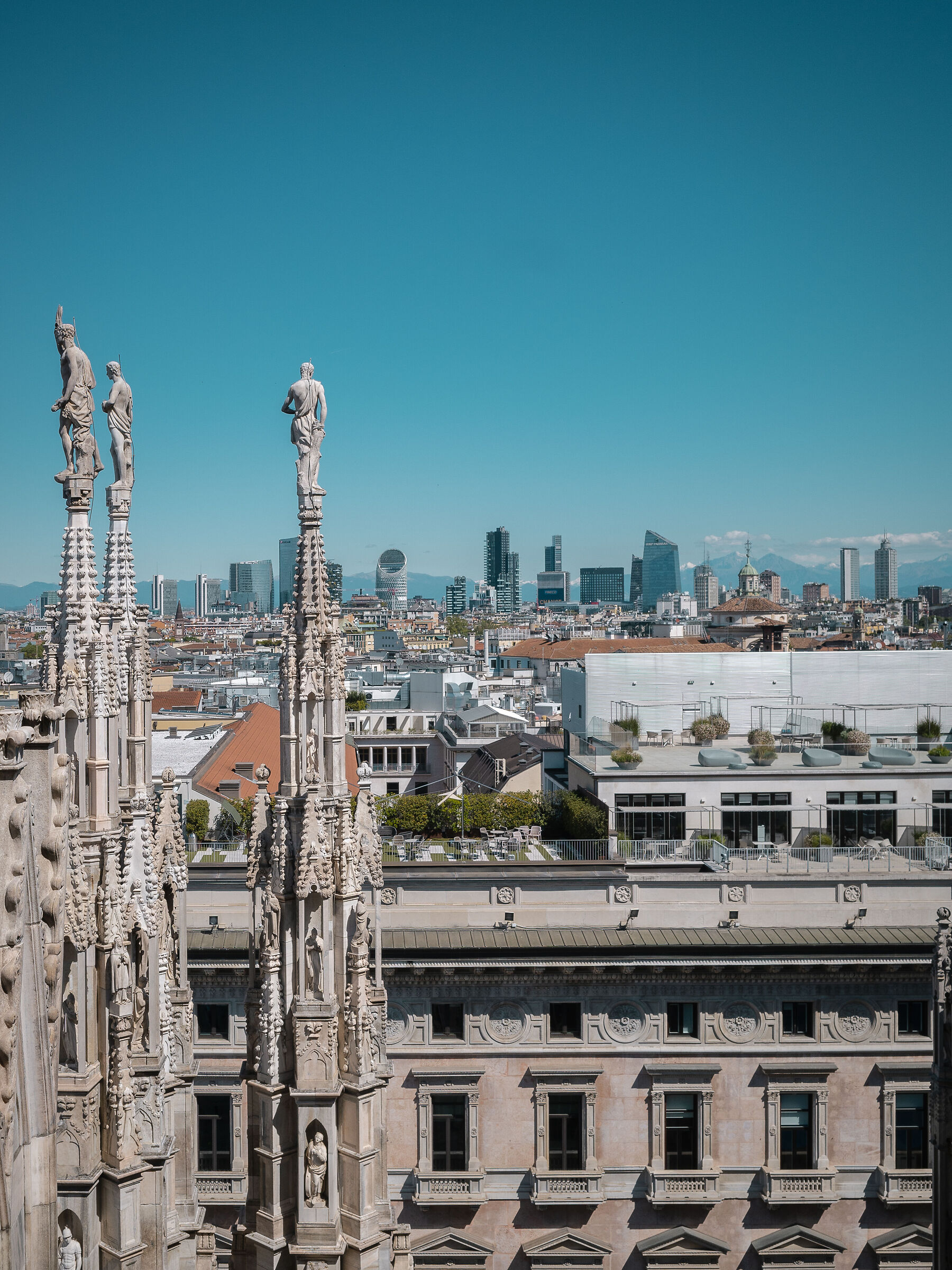 On the spires of the Duomo