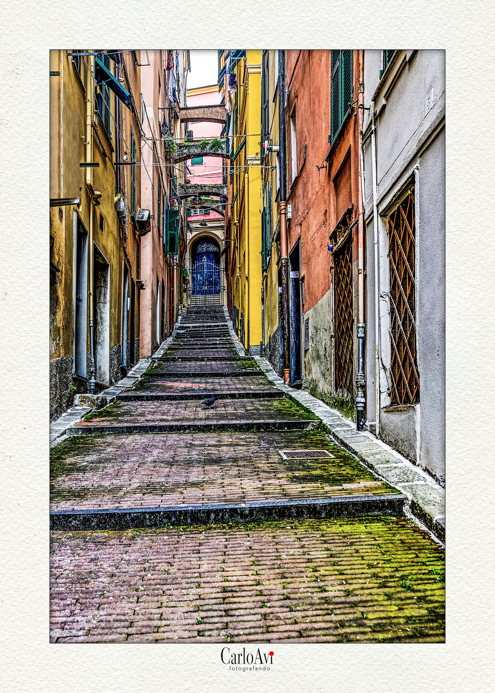 Salita San Bernardino and the gate of the Abbey