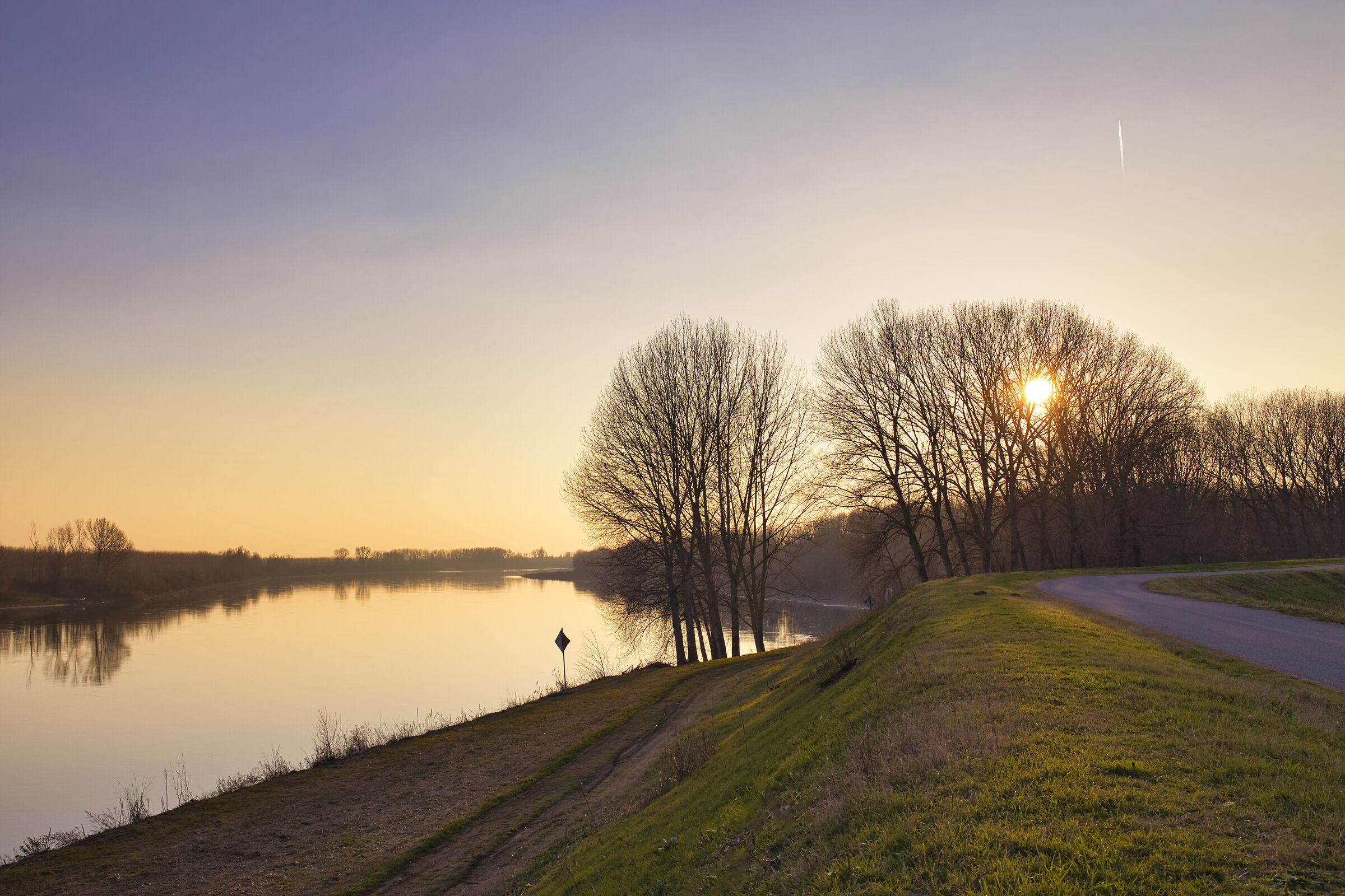 The Po River at sunset