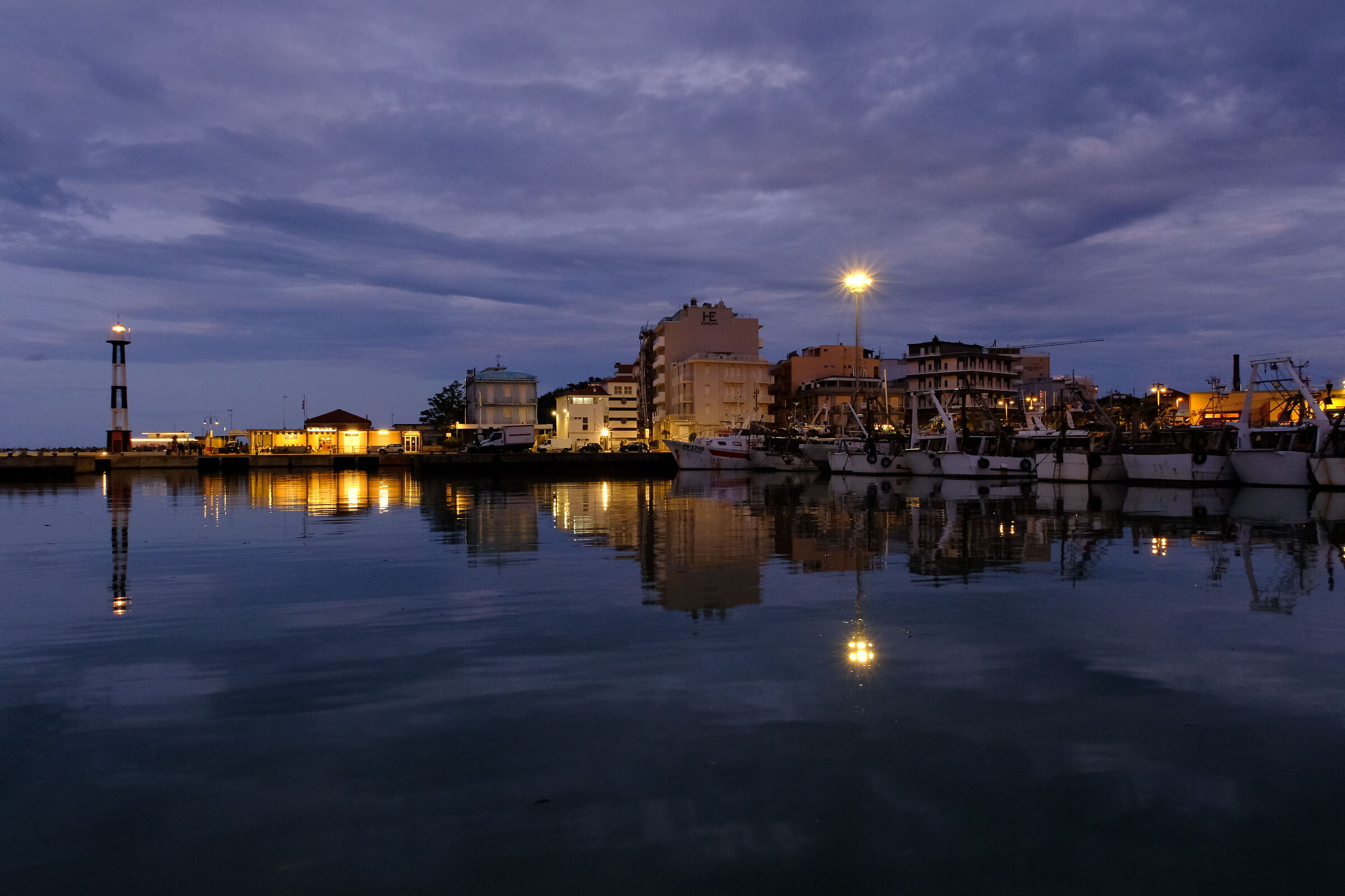 Port of Cattolica, Gabicce in the background.