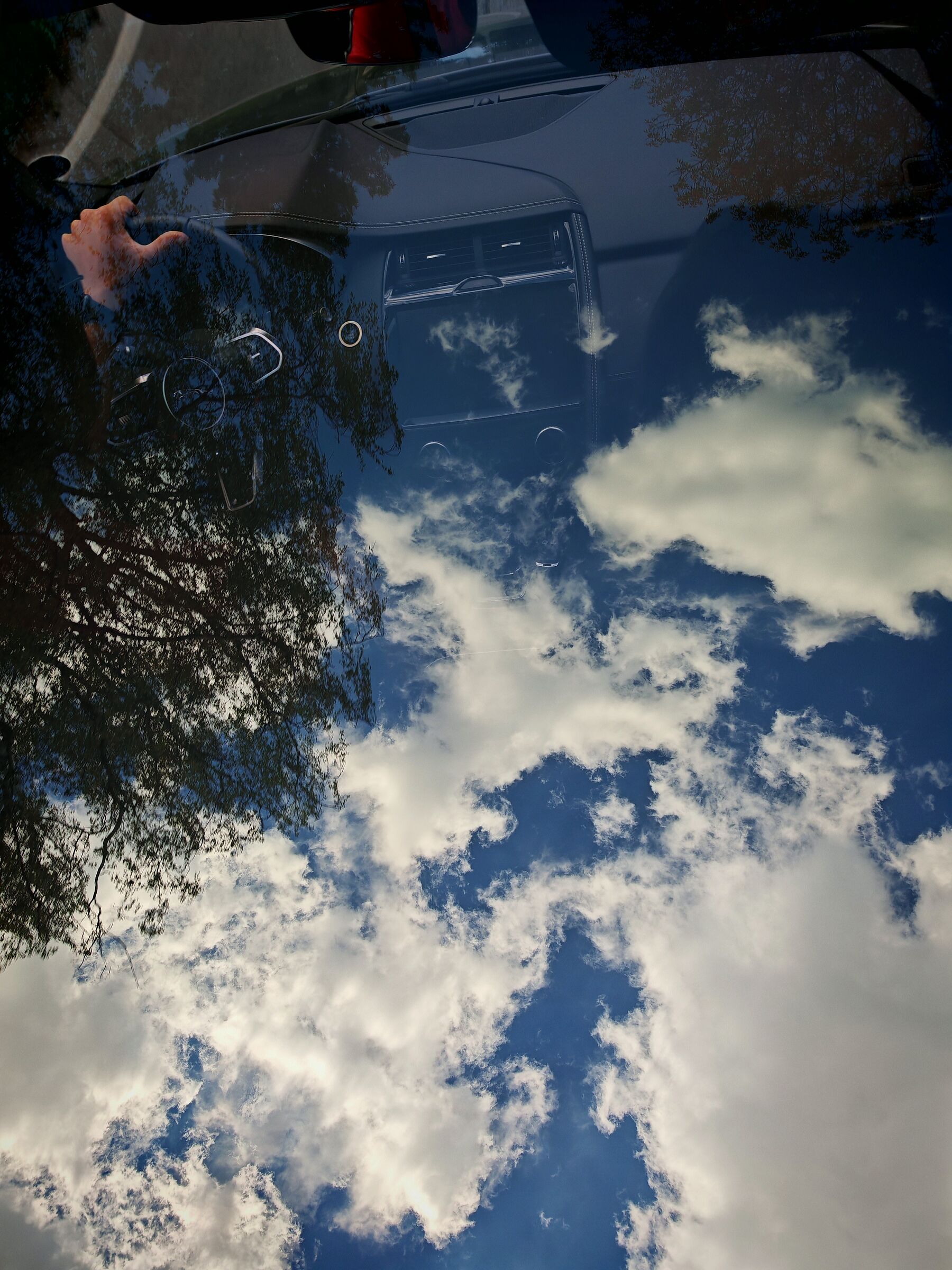The sky inside the car
