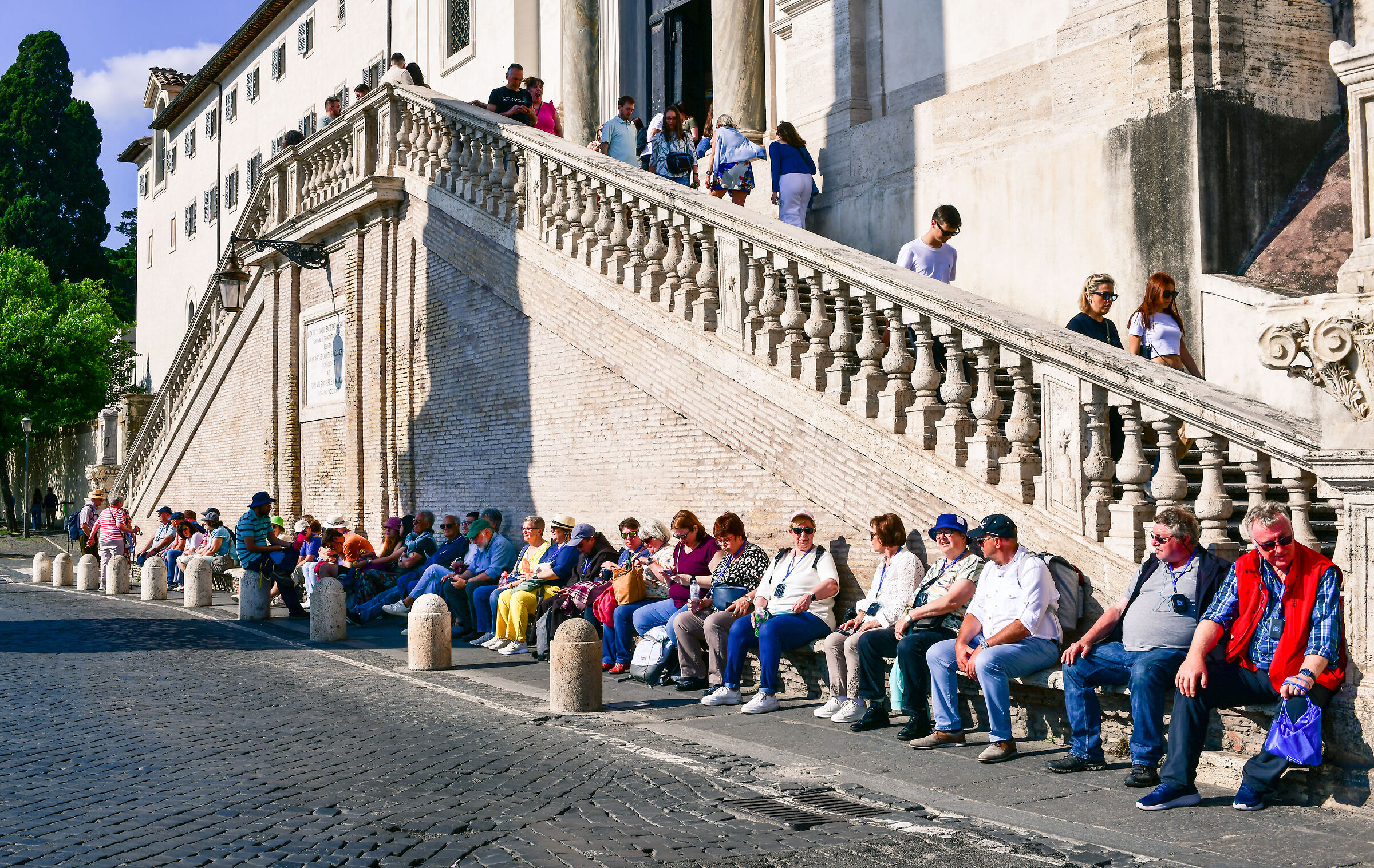 Rome-Parking of humans under the SS Trinità dei Monti...