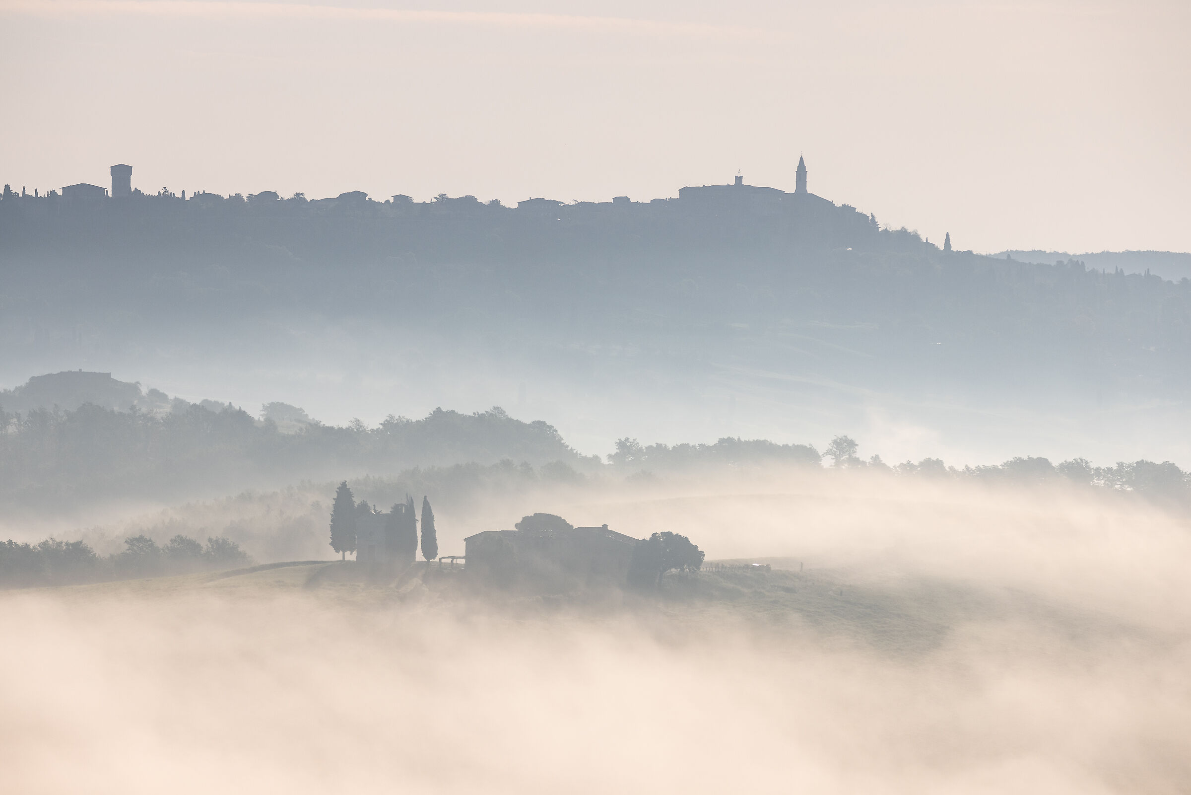 Pienza e le sue mattine primaverili