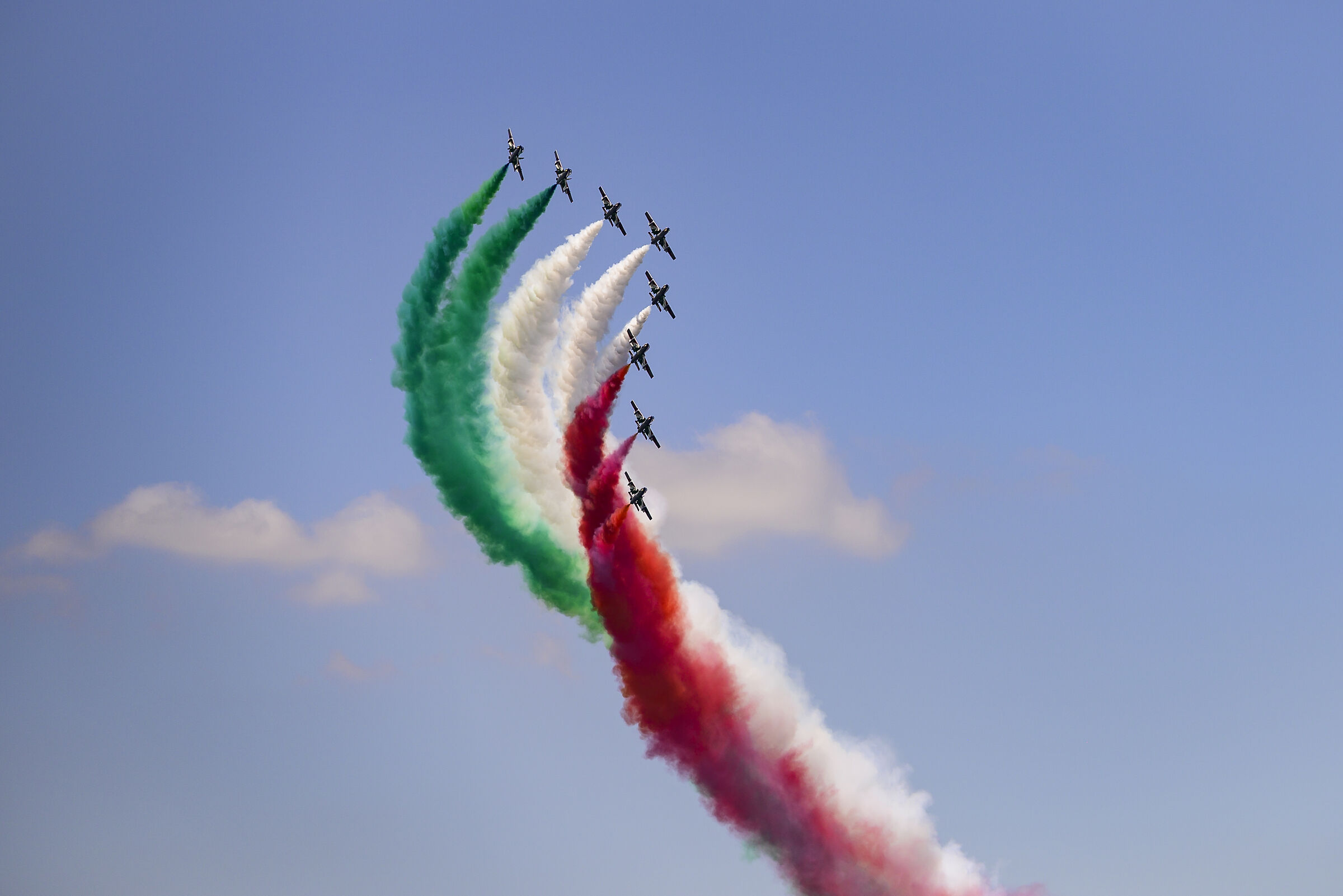 A tricolor in the sky