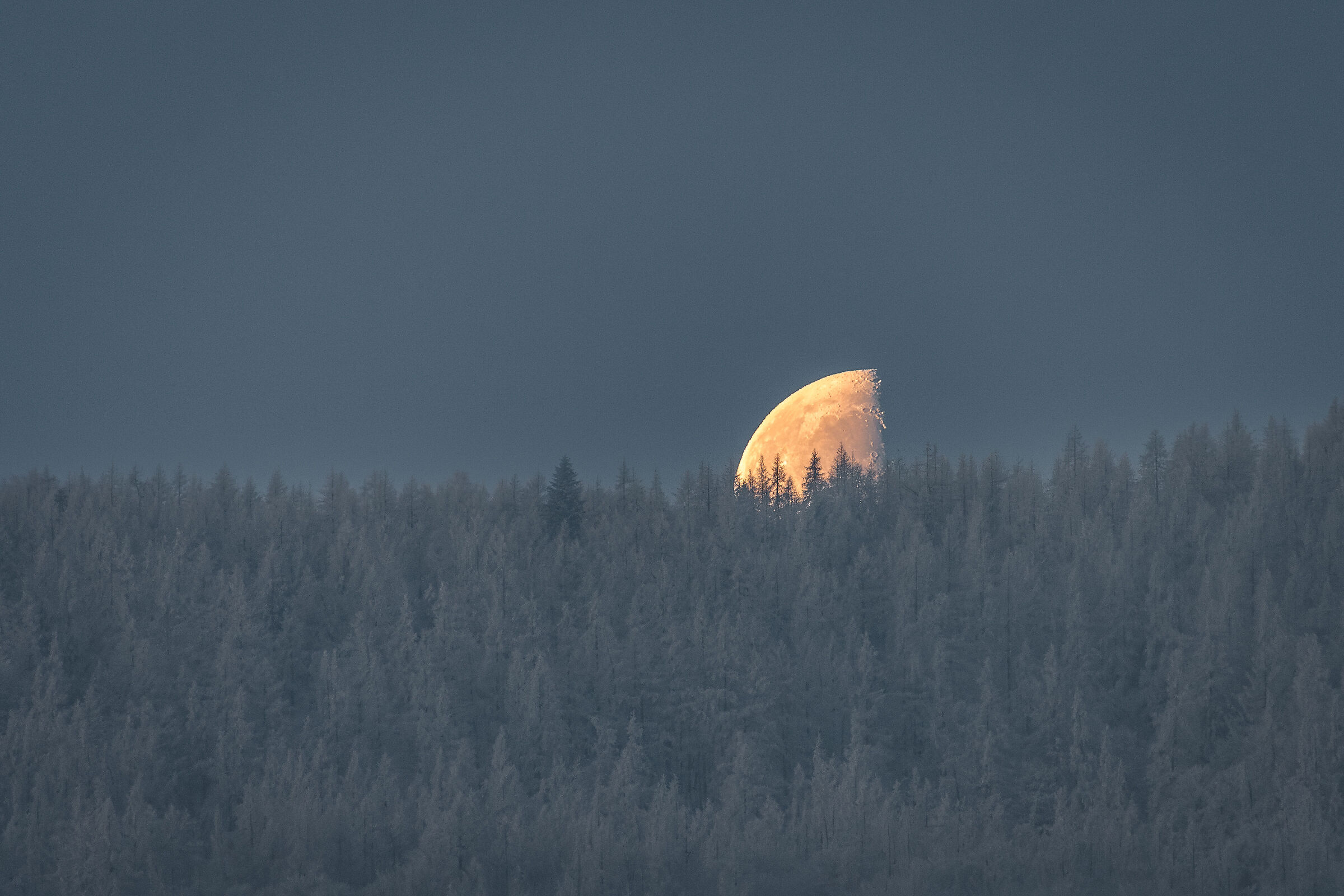 Slice of the moon ... (Moonset Colle Bione)