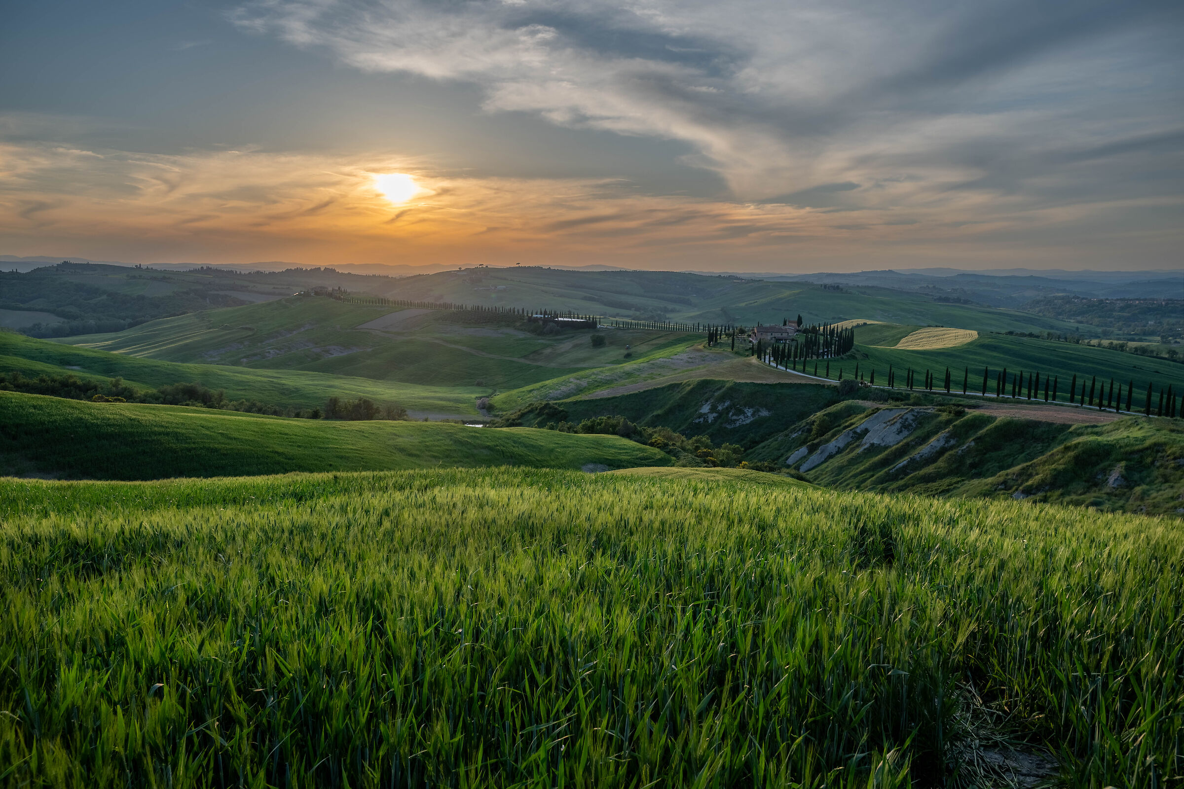 Sunset over the hills