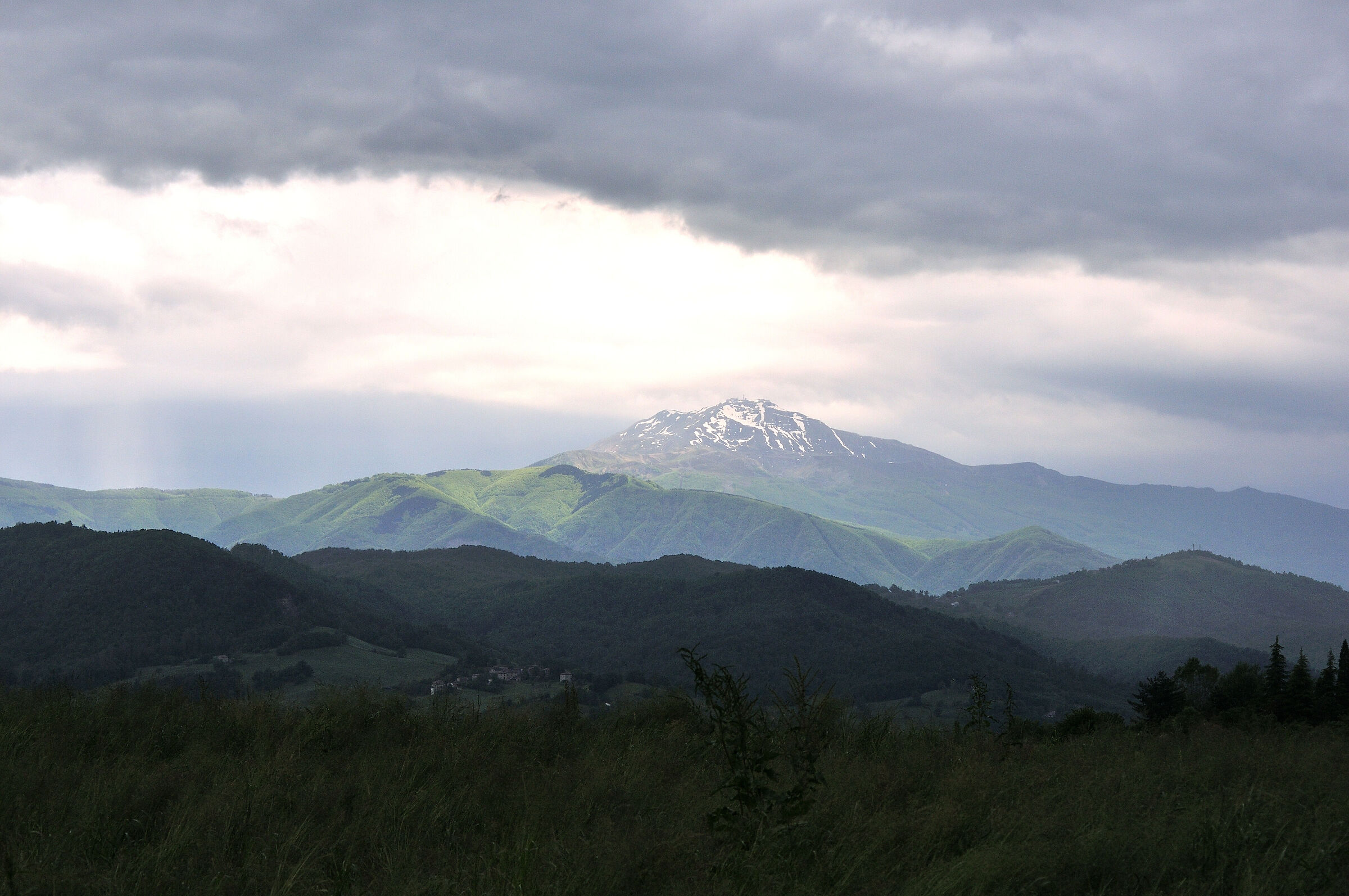 Mount Cimone thunderstorm coming