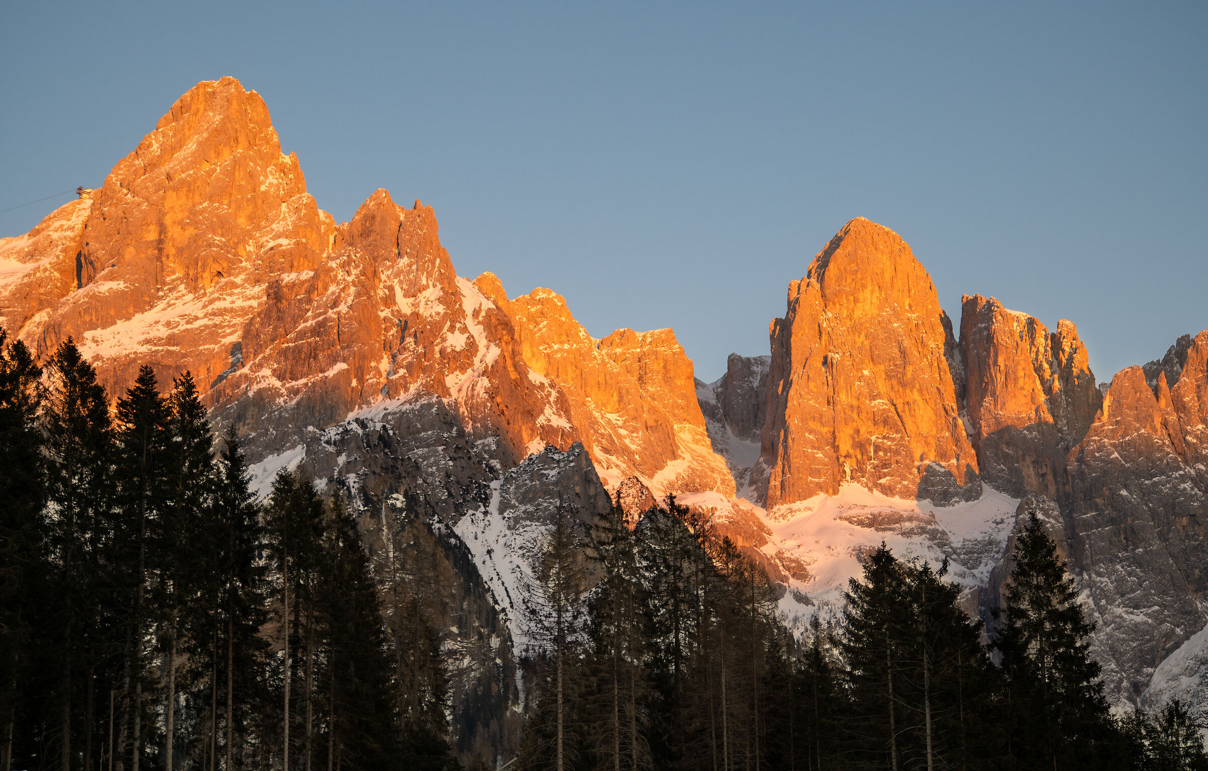 Pale di San Martino at sunset