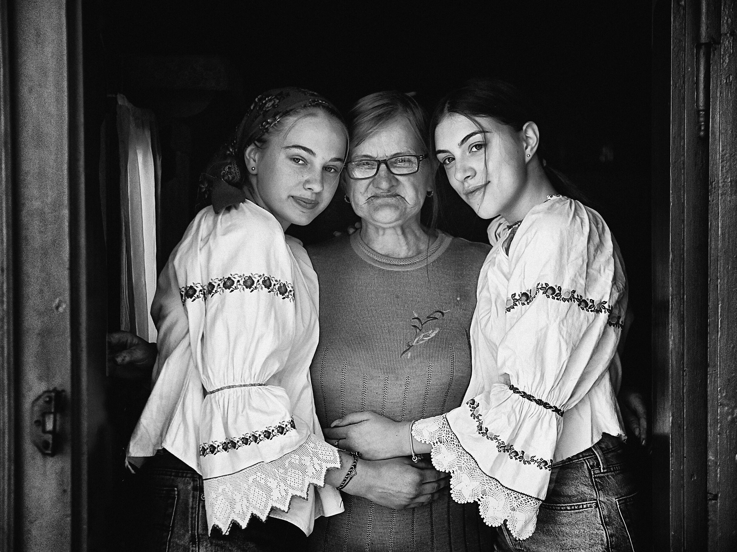 Grandmother with her granddaughters