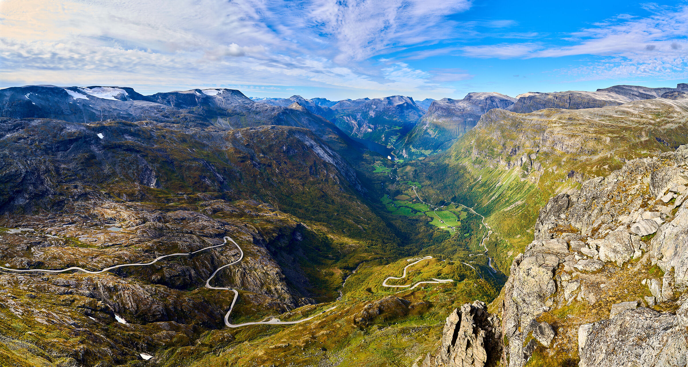 Geiranger at the foot of Dalsnibba