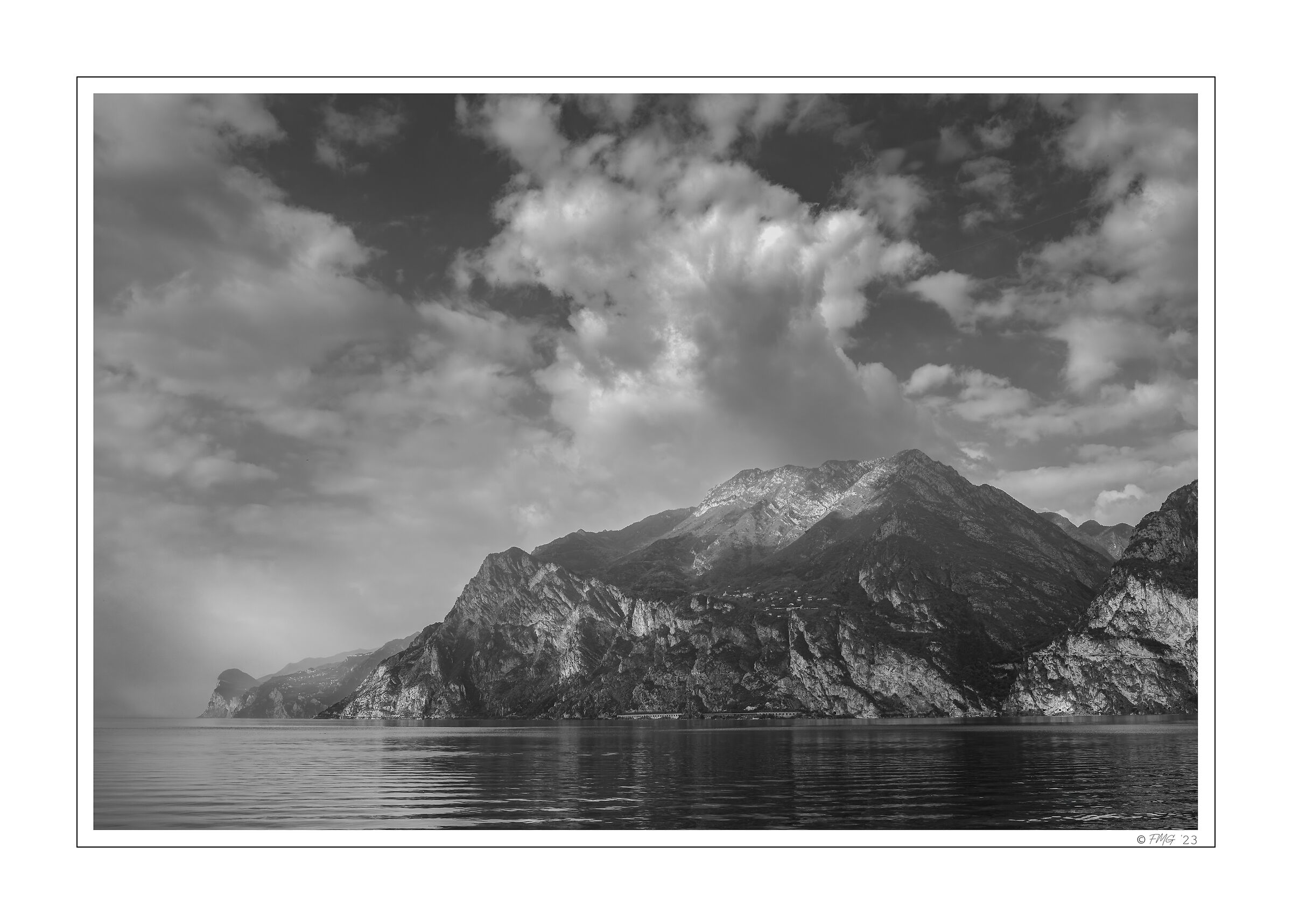 View from Torbole of the Brescia shore of Lake Garda