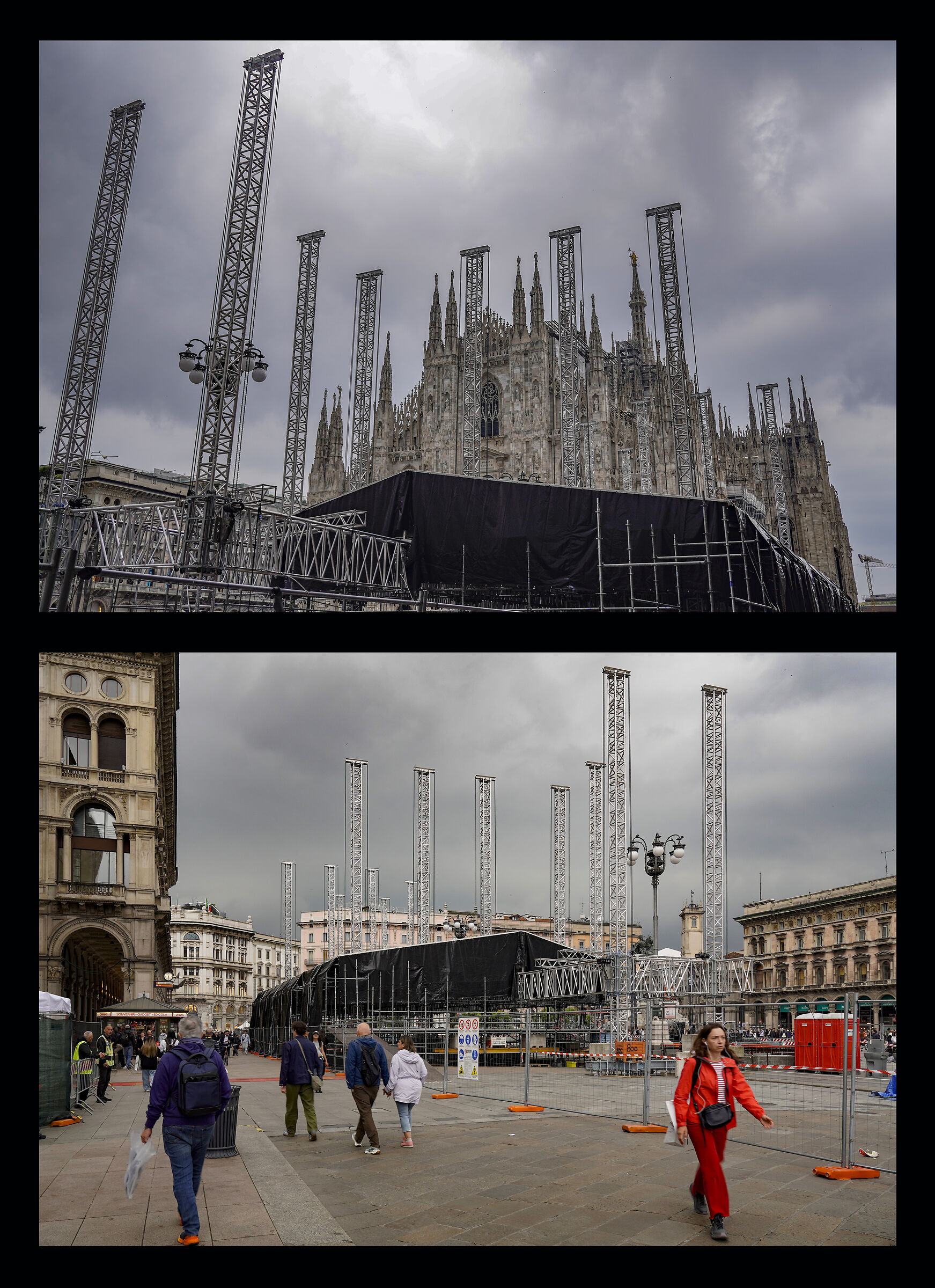 Allestimento di un palco per due concerti