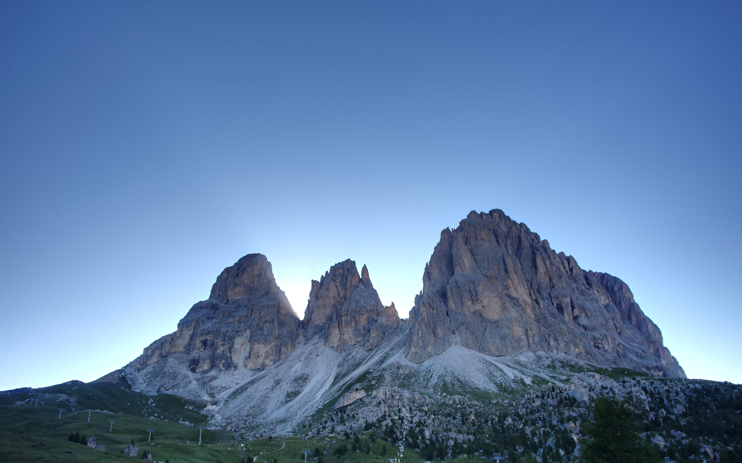 Sunset behind the Sassolungo