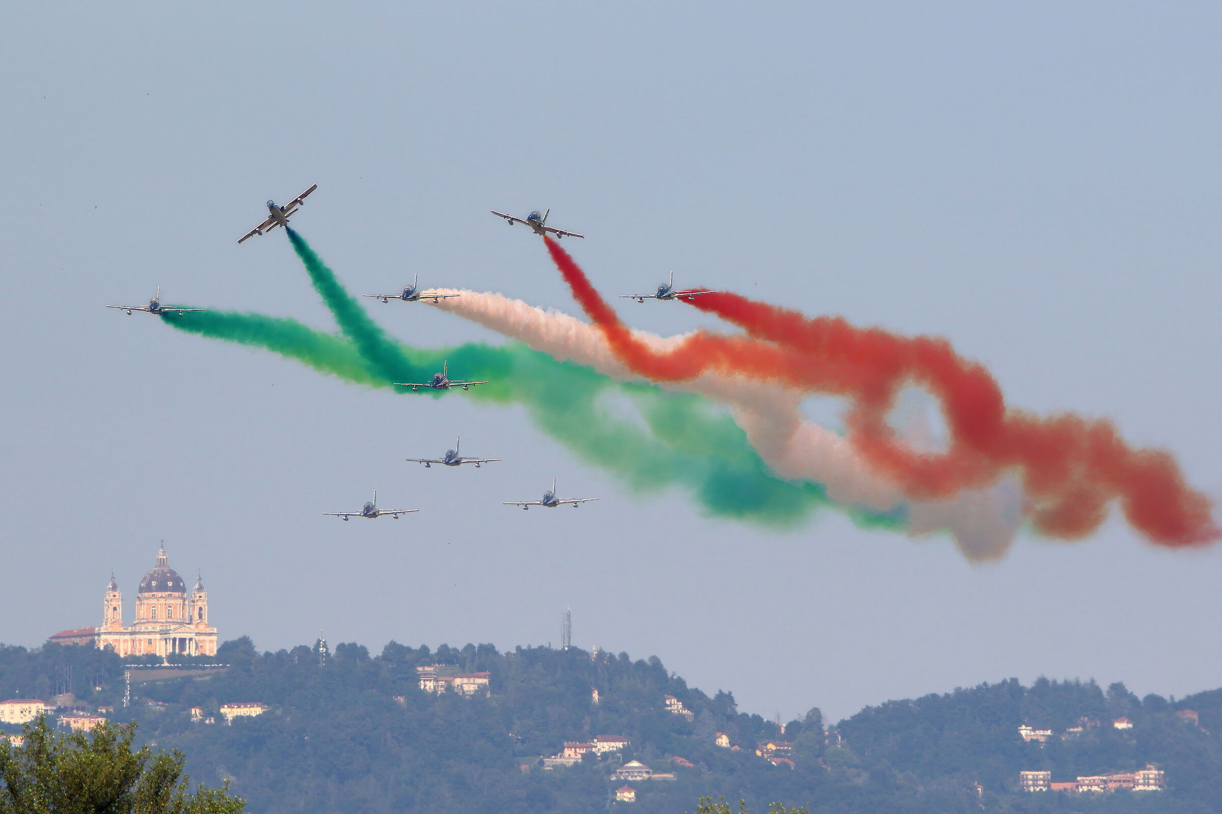 frecce tricolori negli anni - torino 100 anni aeritalia