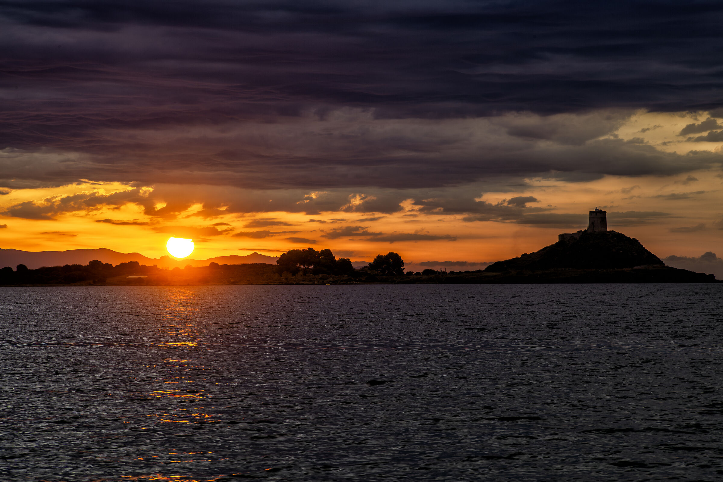 Sunrise at the tower of Nora (Cagliari)