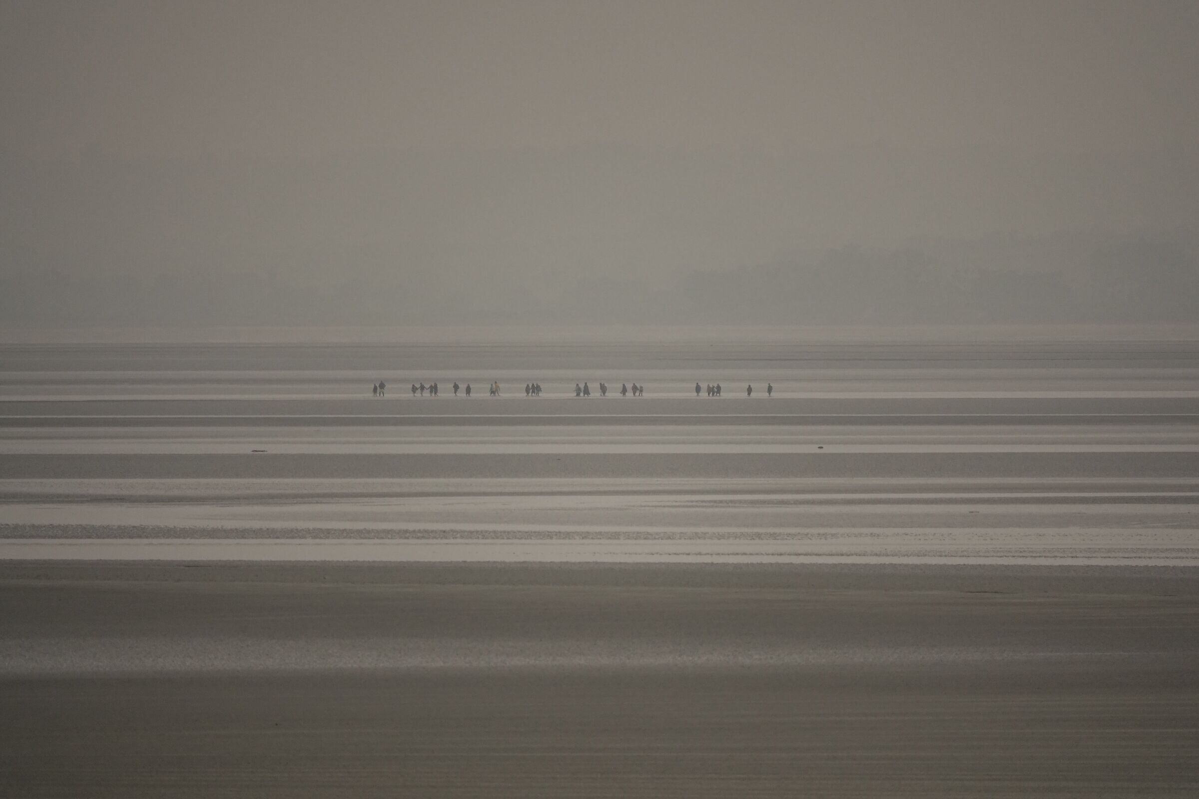 Waiting for the tide of Mont Saint Michel