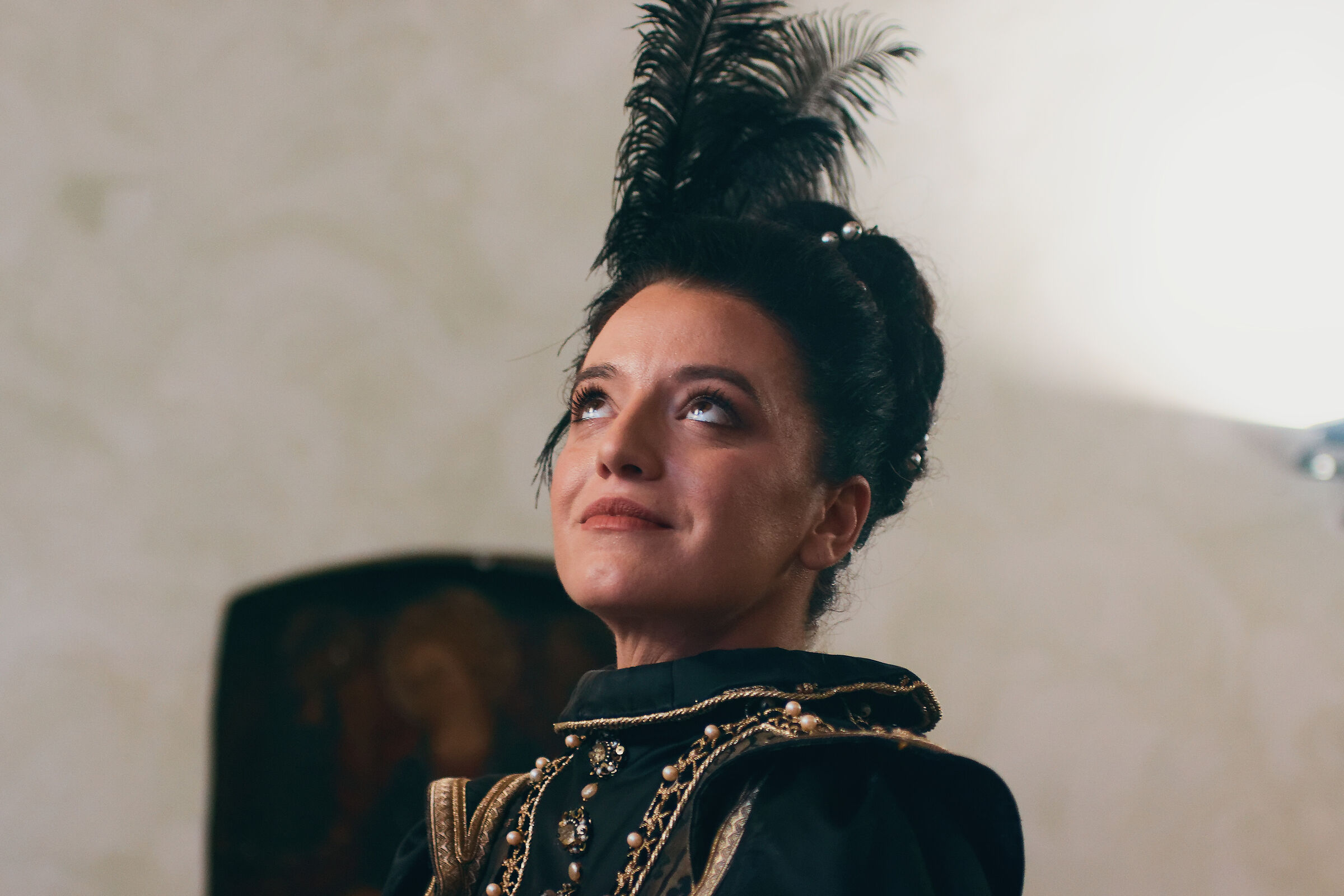 The feather on the hat