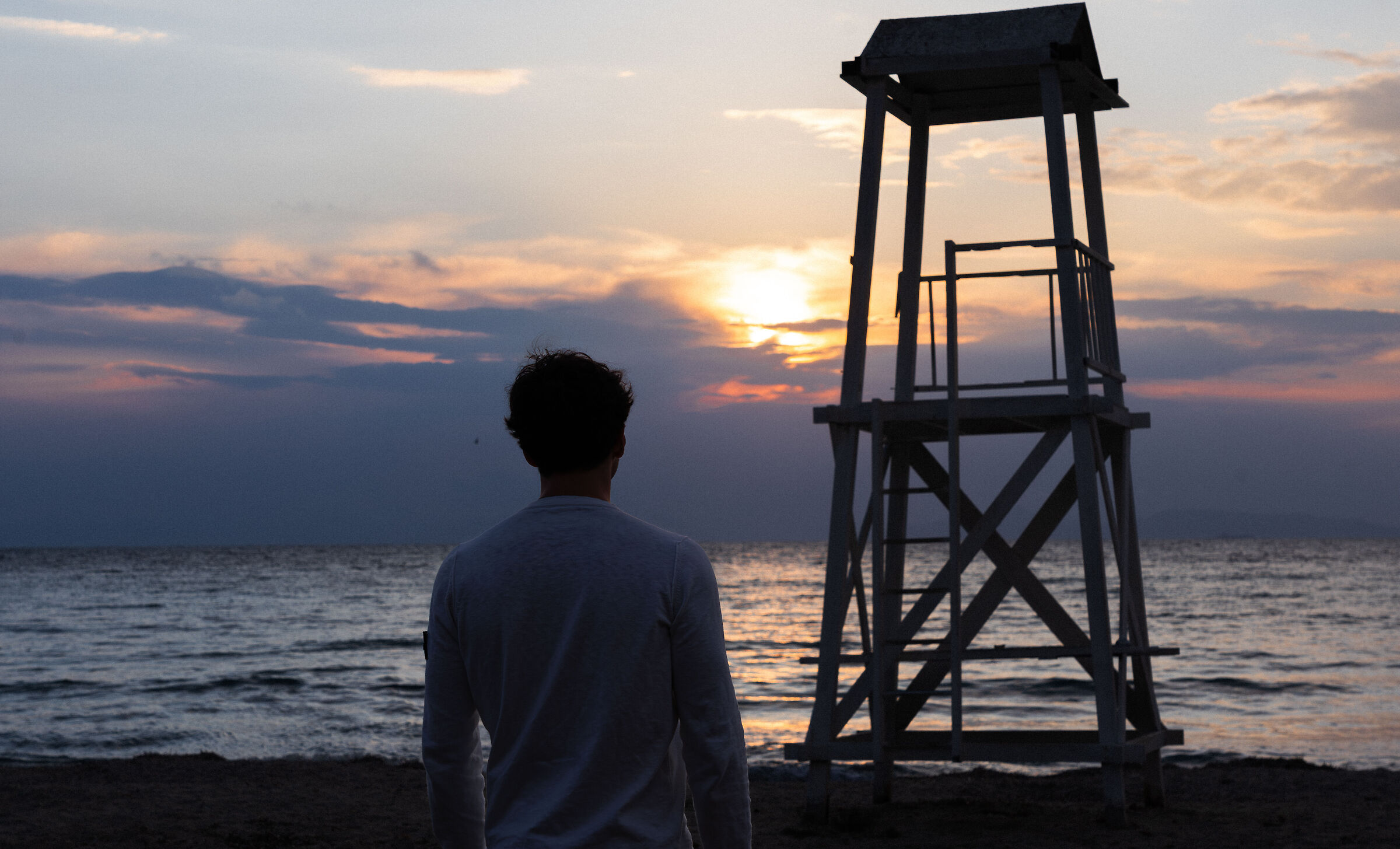 Self-portrait at sunset