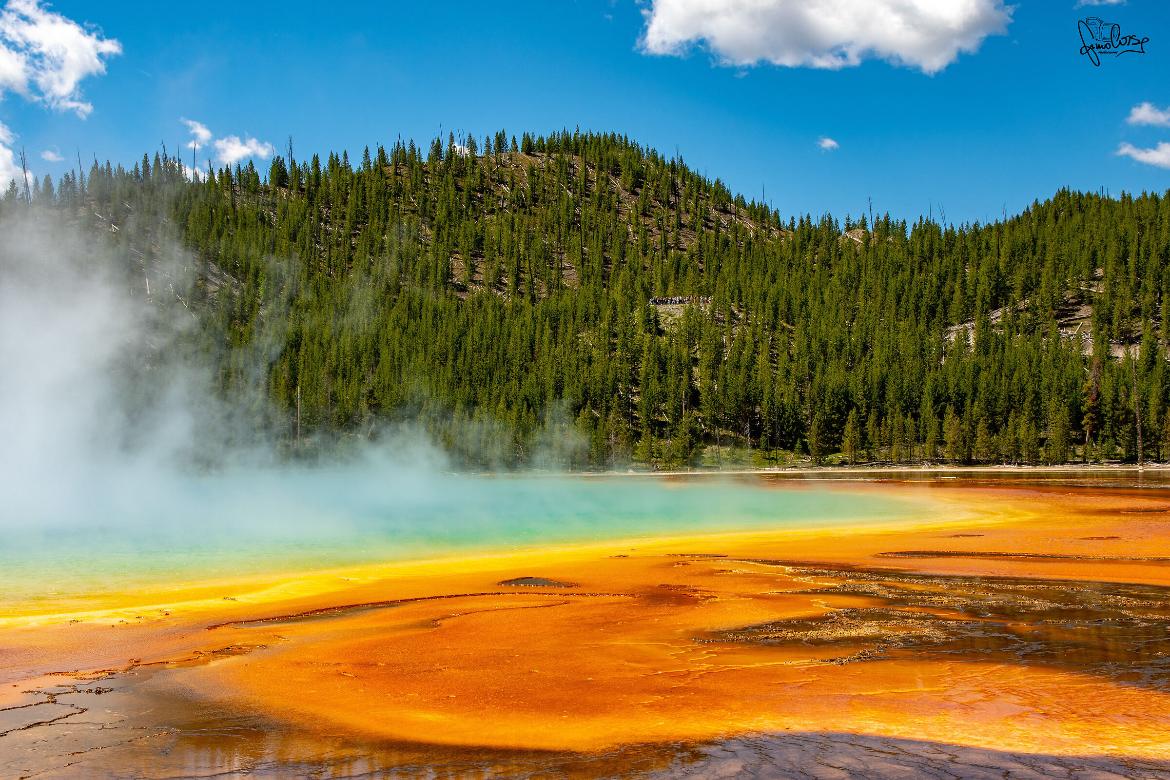 Glimpse of Grand Prismatic Spring in Yellowstone