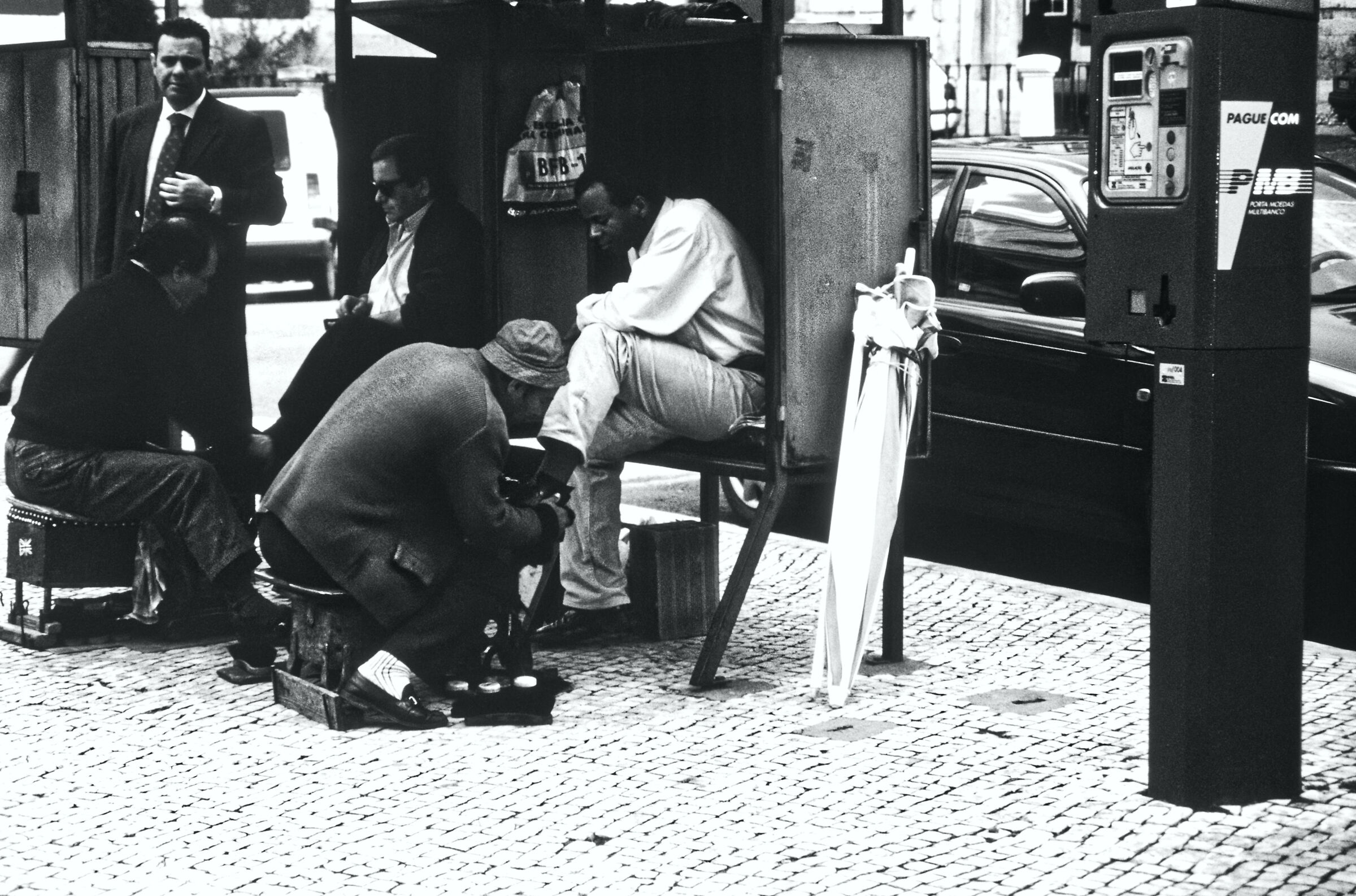 Shoeshine in Lisbon [Digitalized slide]