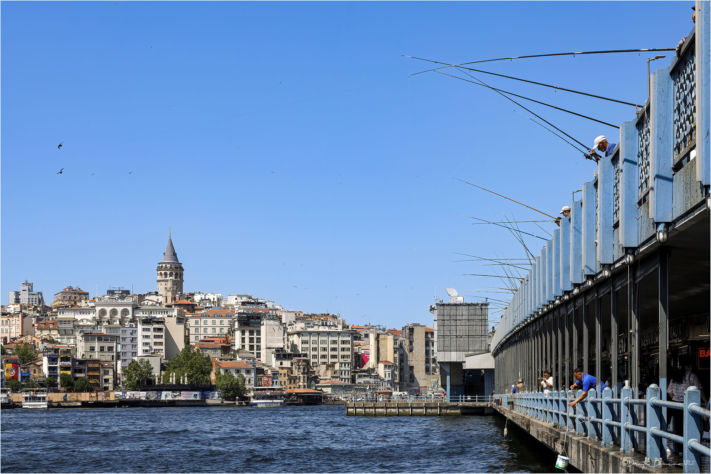 Galata Tower and Fishermen