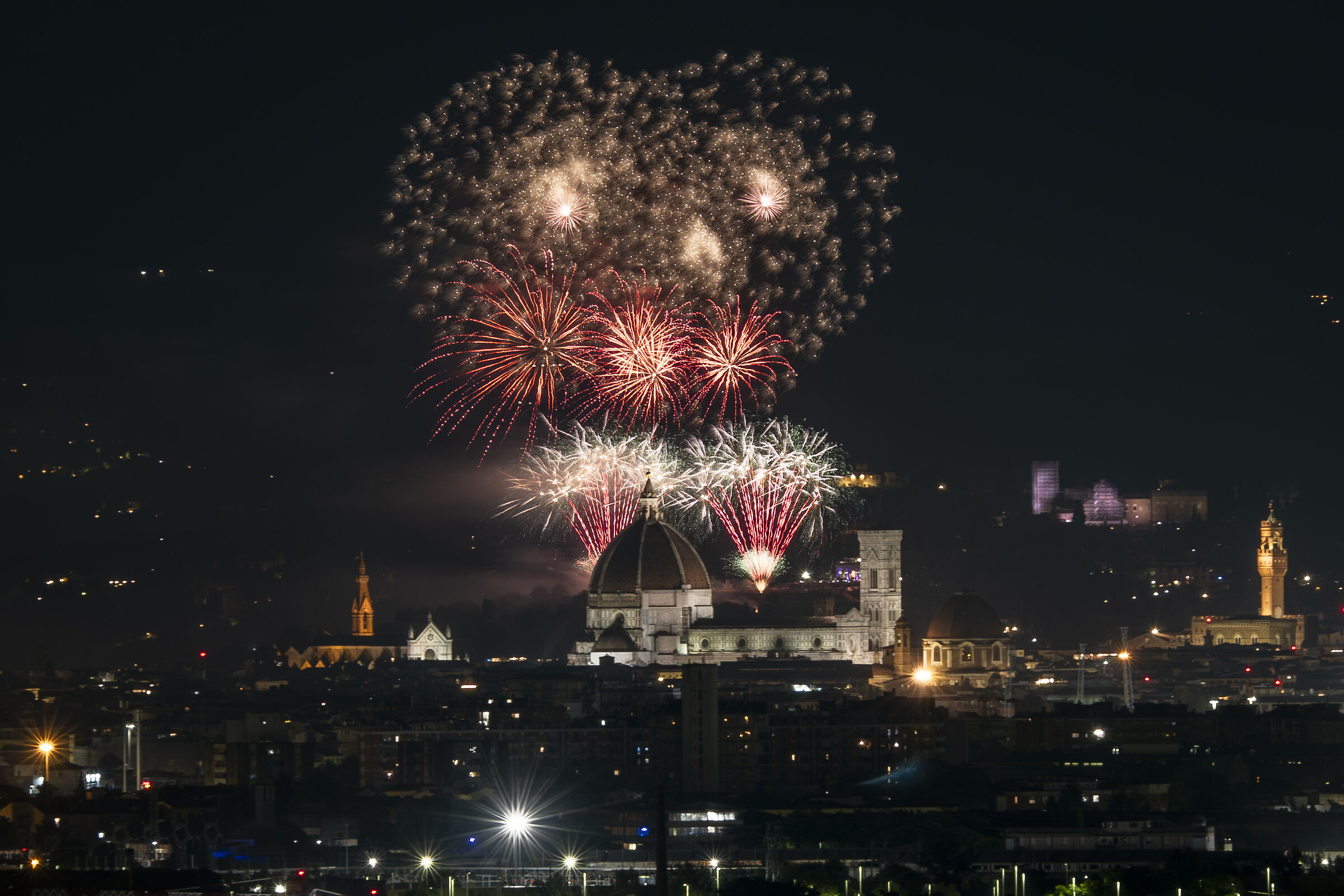 First night fireworks tests over Florence
