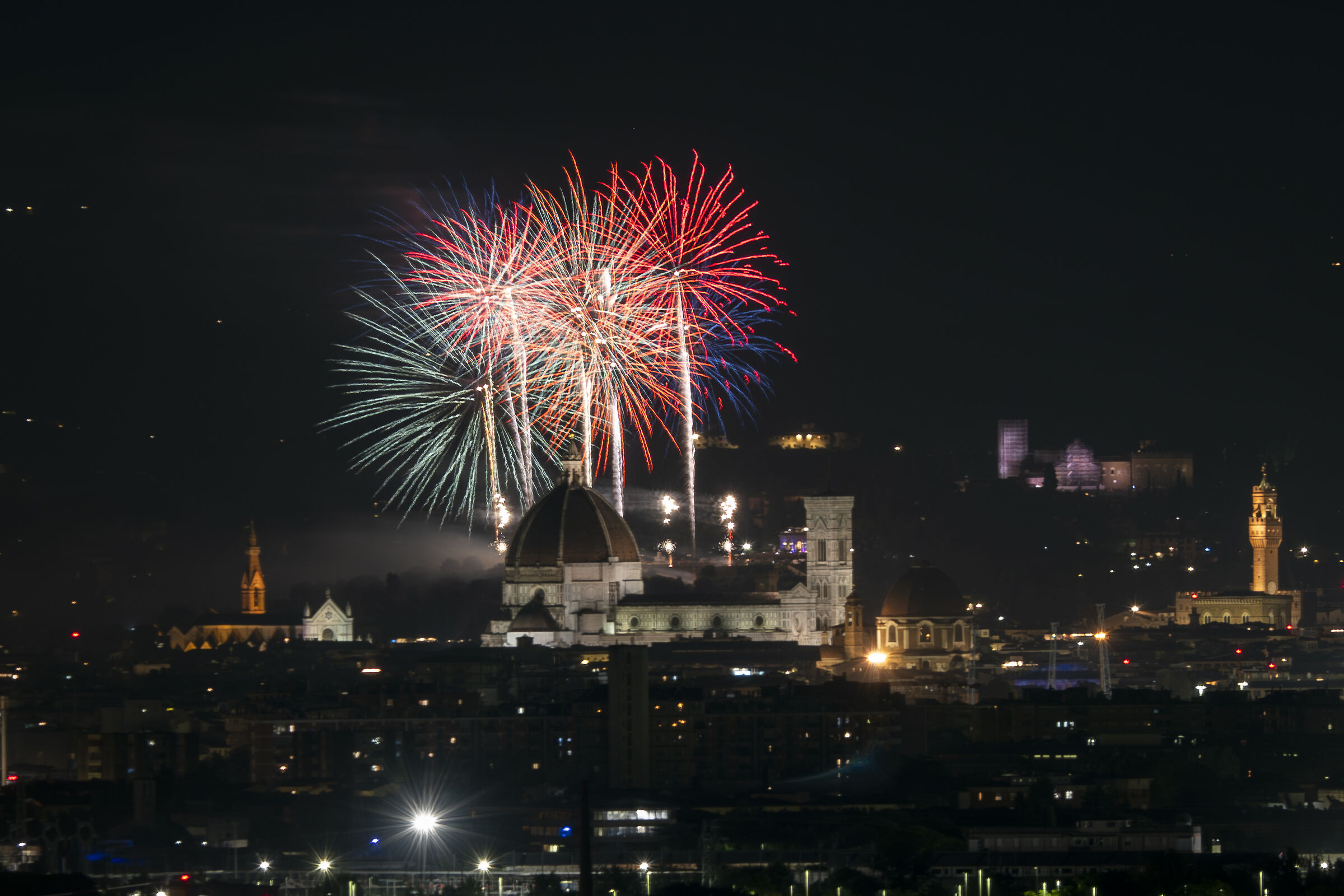 First night fireworks tests over Florence