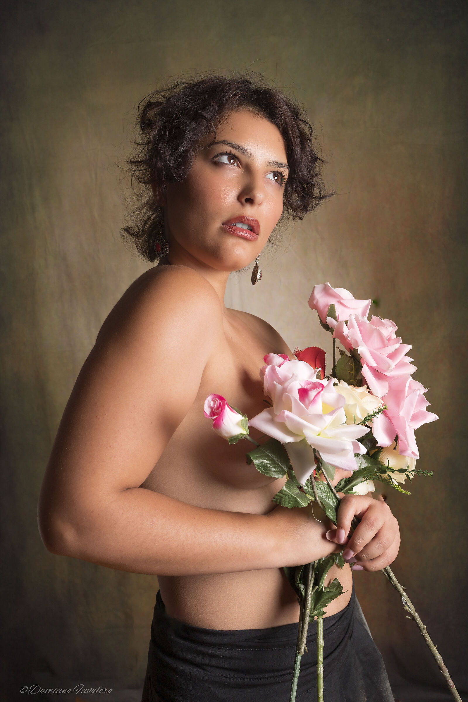 With flowers