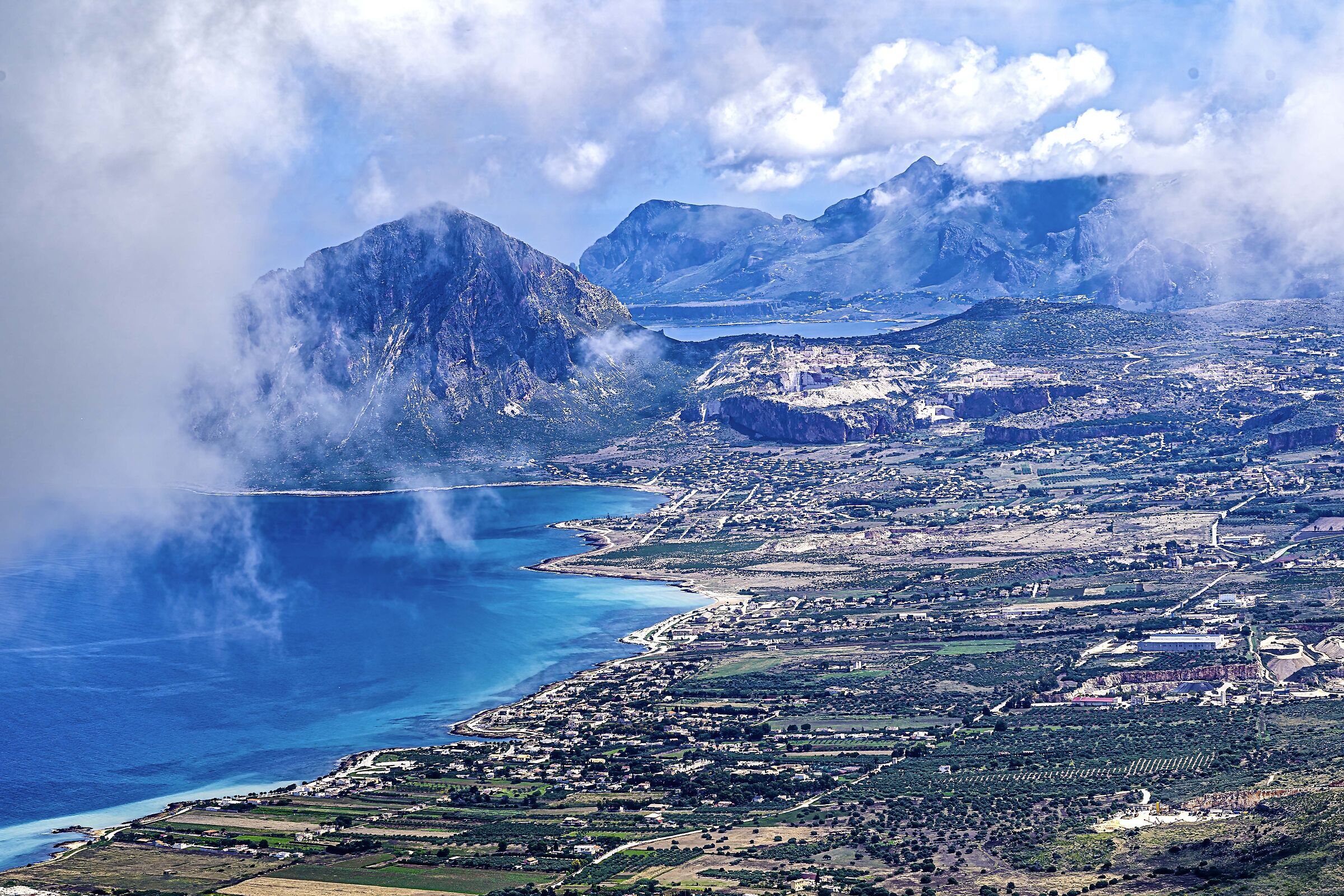 panoramic view of Sicily towards Trapani