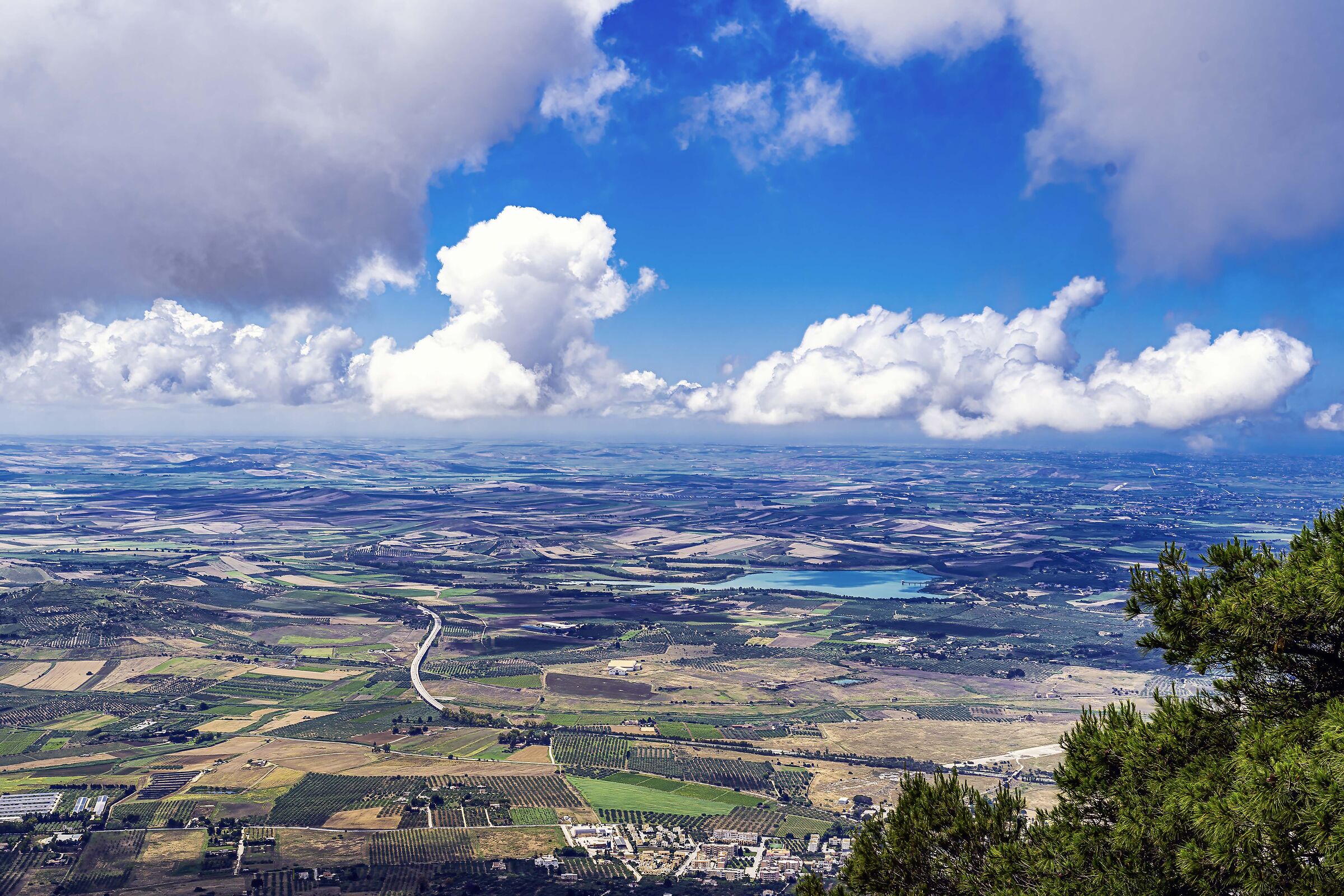 panoramic view of Sicily towards Trapani