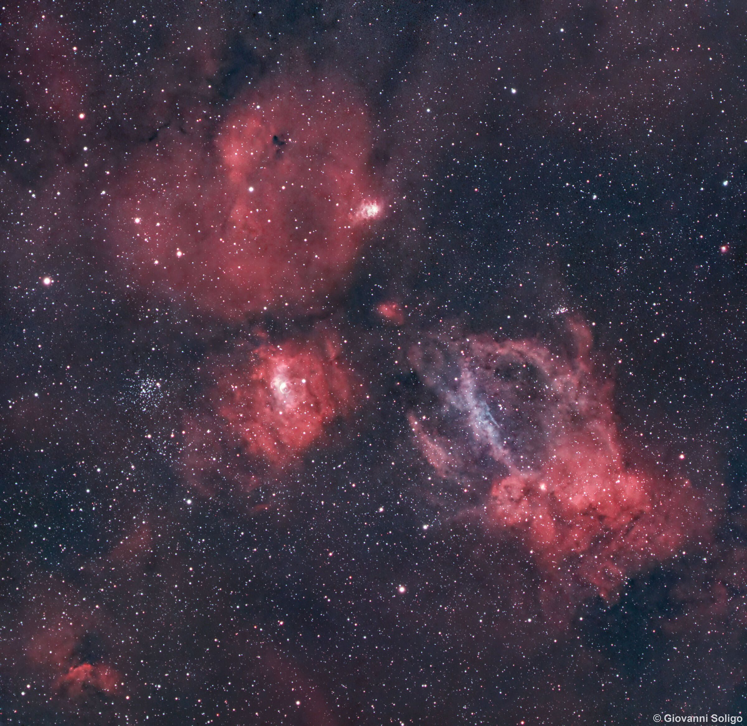 Nebulose Chela di Aragosta, Bolla e Ammasso M52