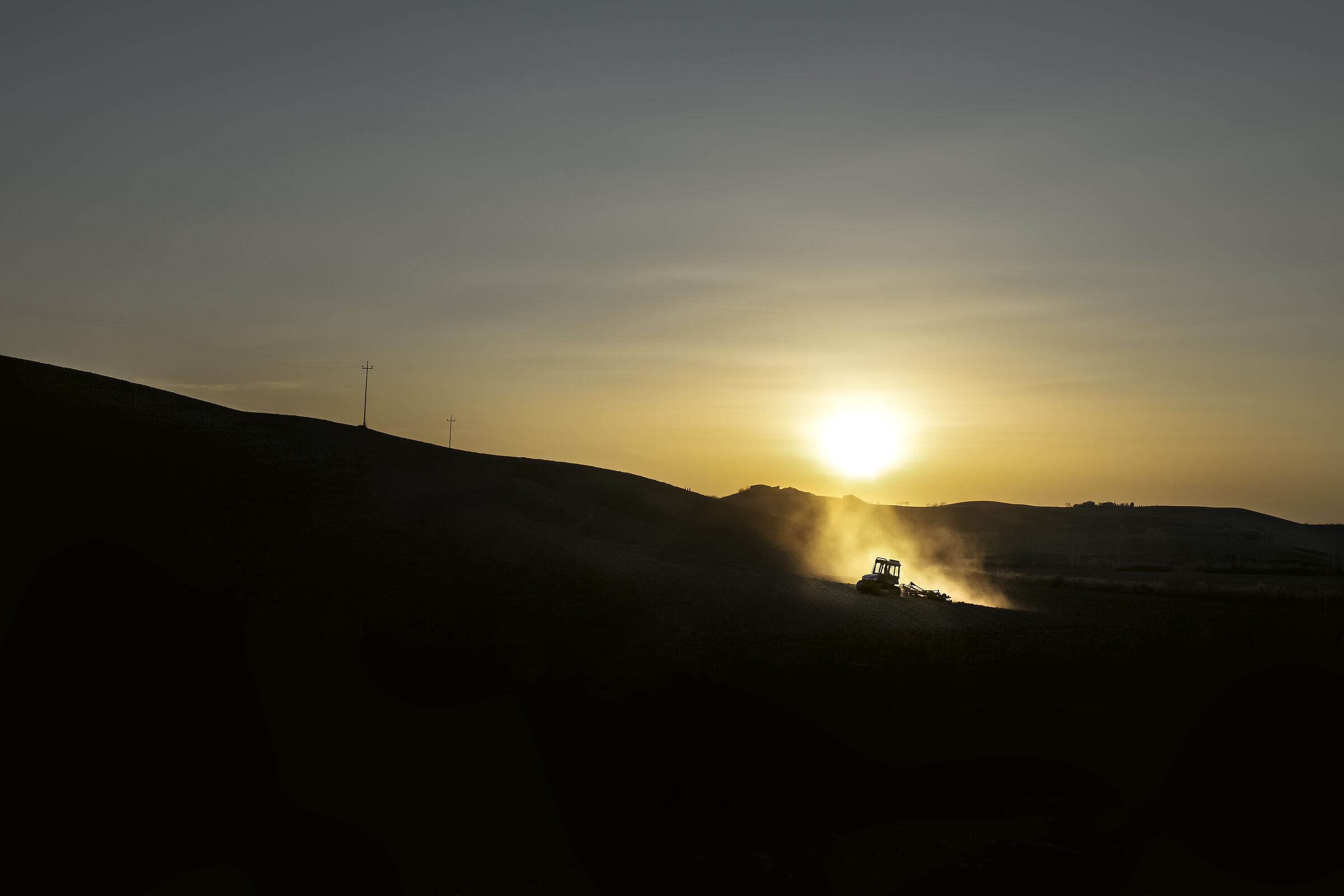 Tramonto con Trattore
