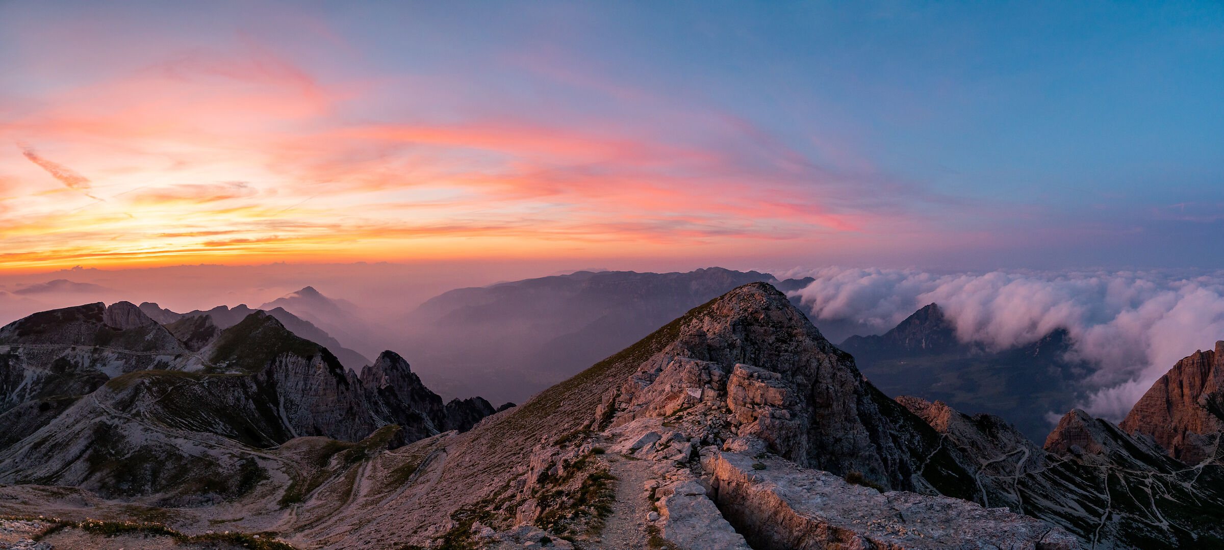 Tramonto sul Carega e sulla Vallarsa