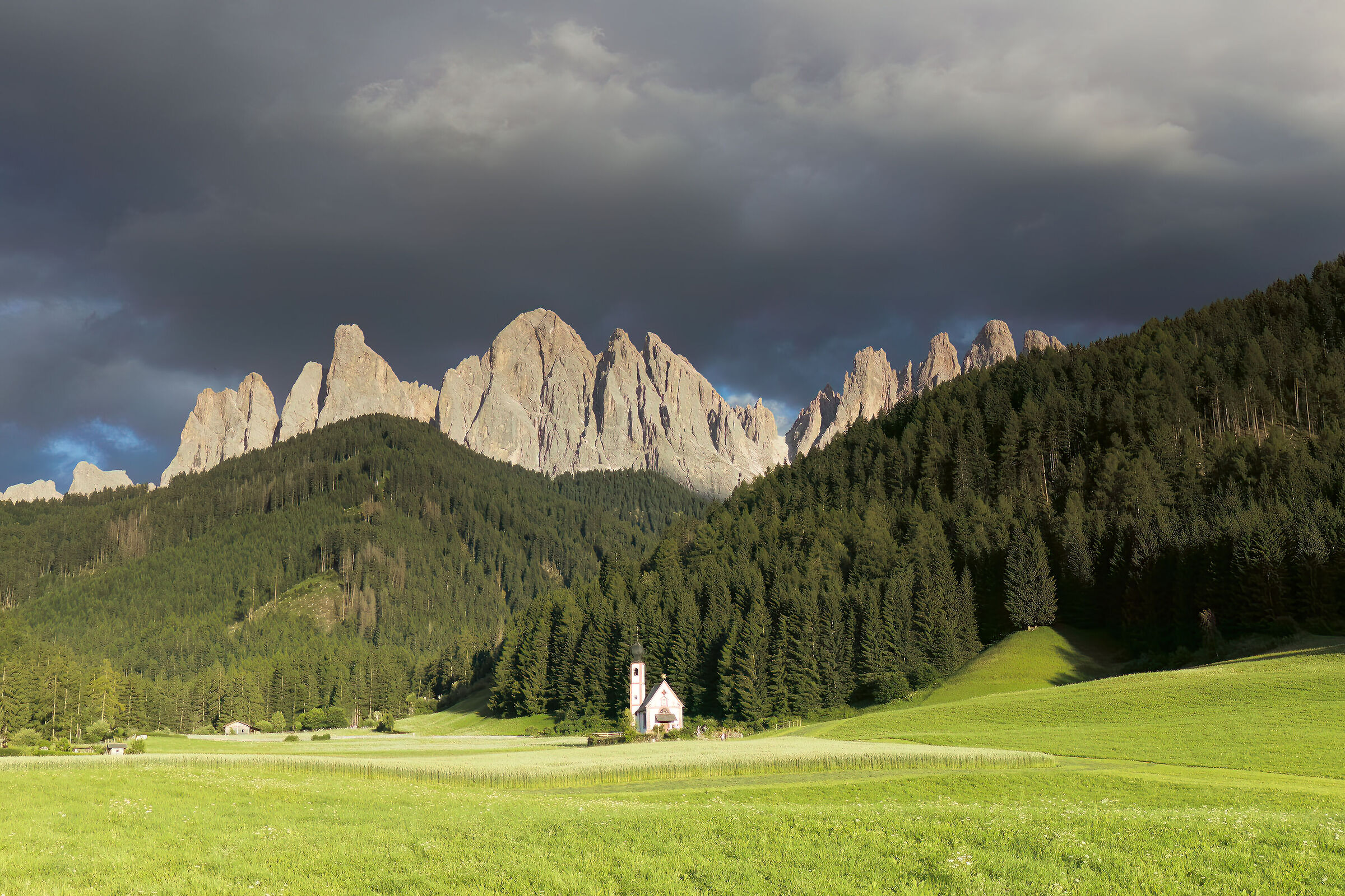 San Giovanni in Ranui with the Odle in the background