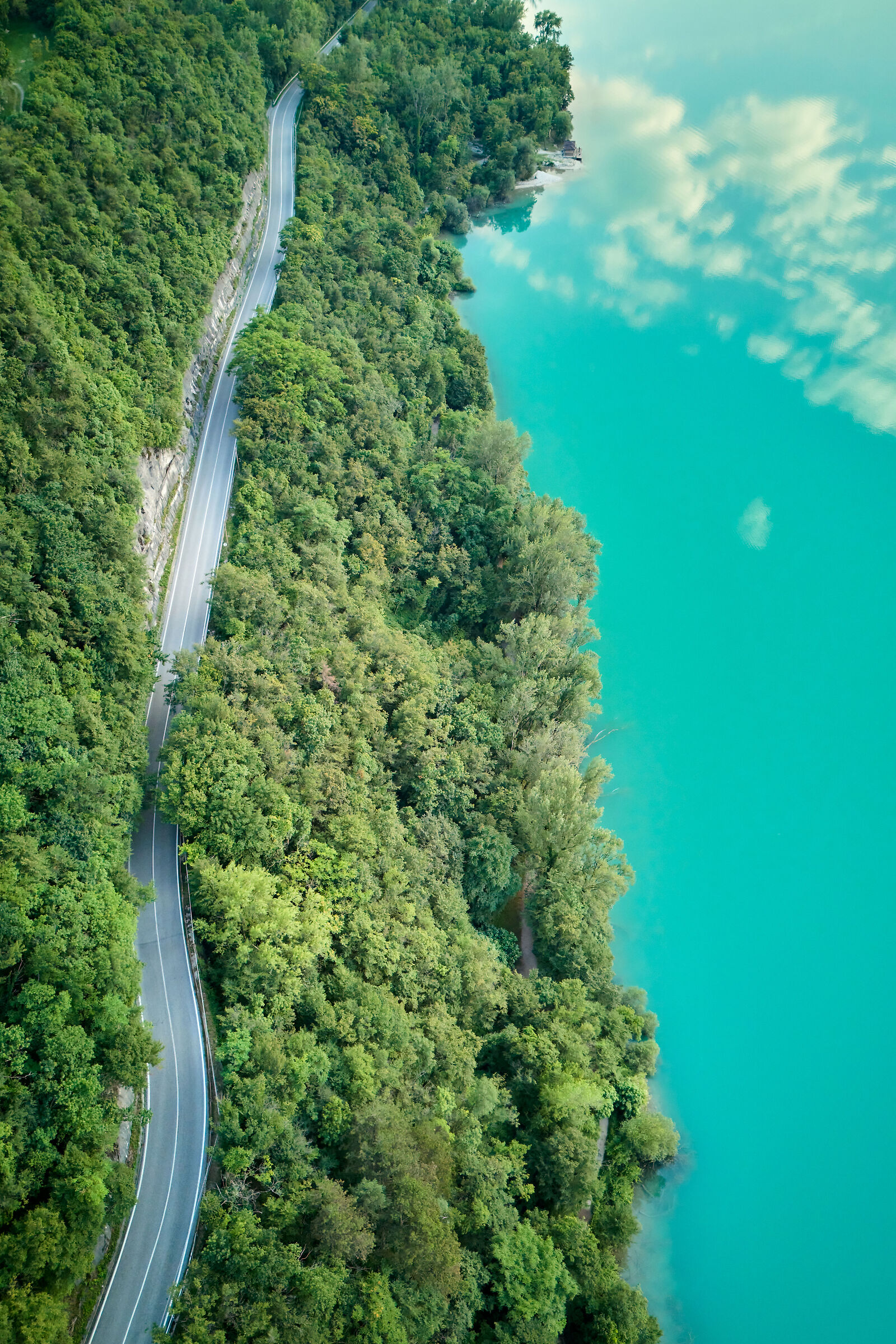Lines between land, water and sky