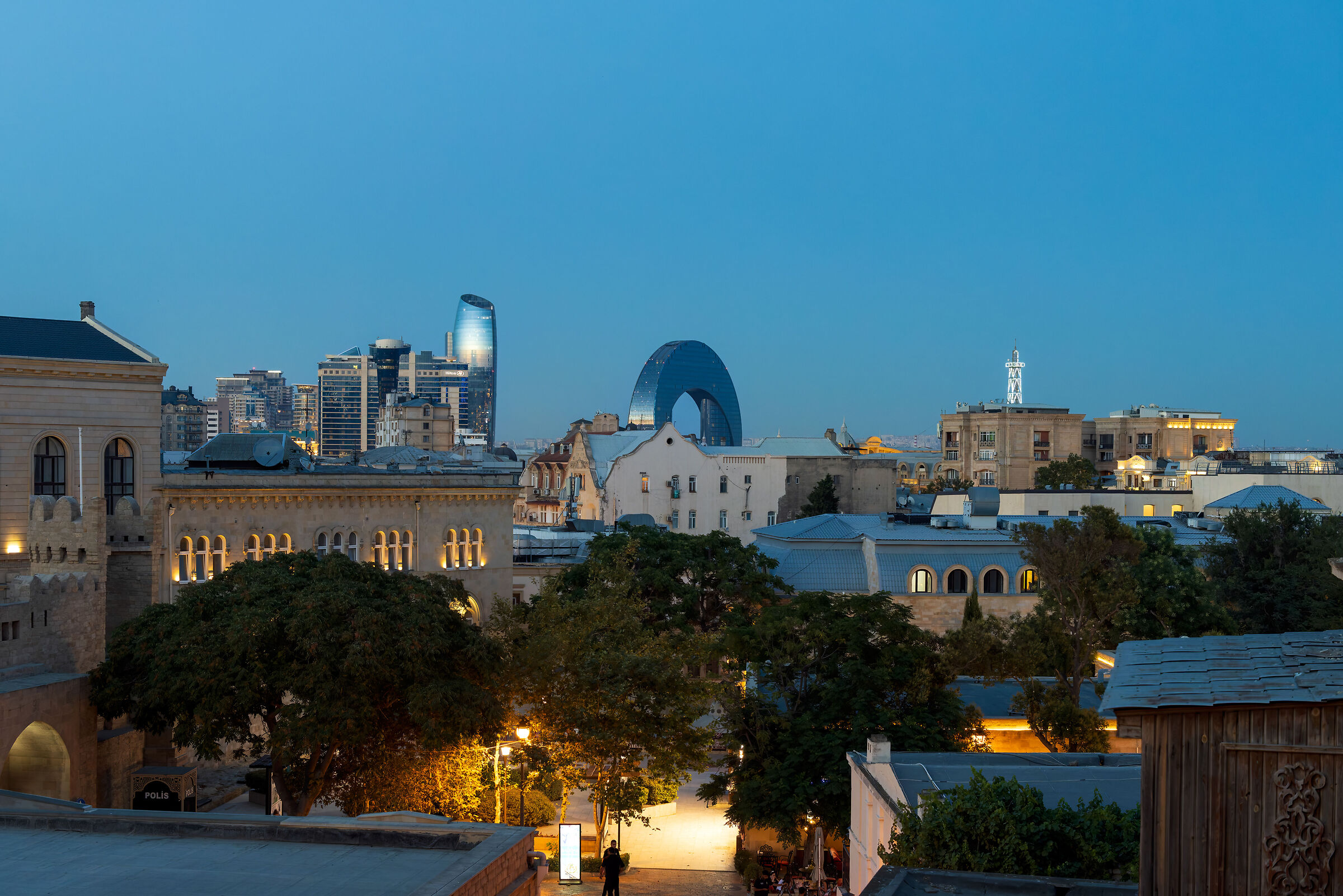 View from the ancient city in Baku