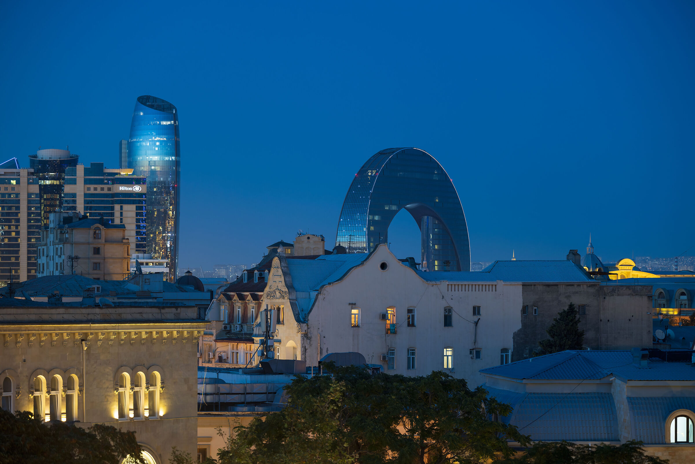 View from the ancient city in Baku