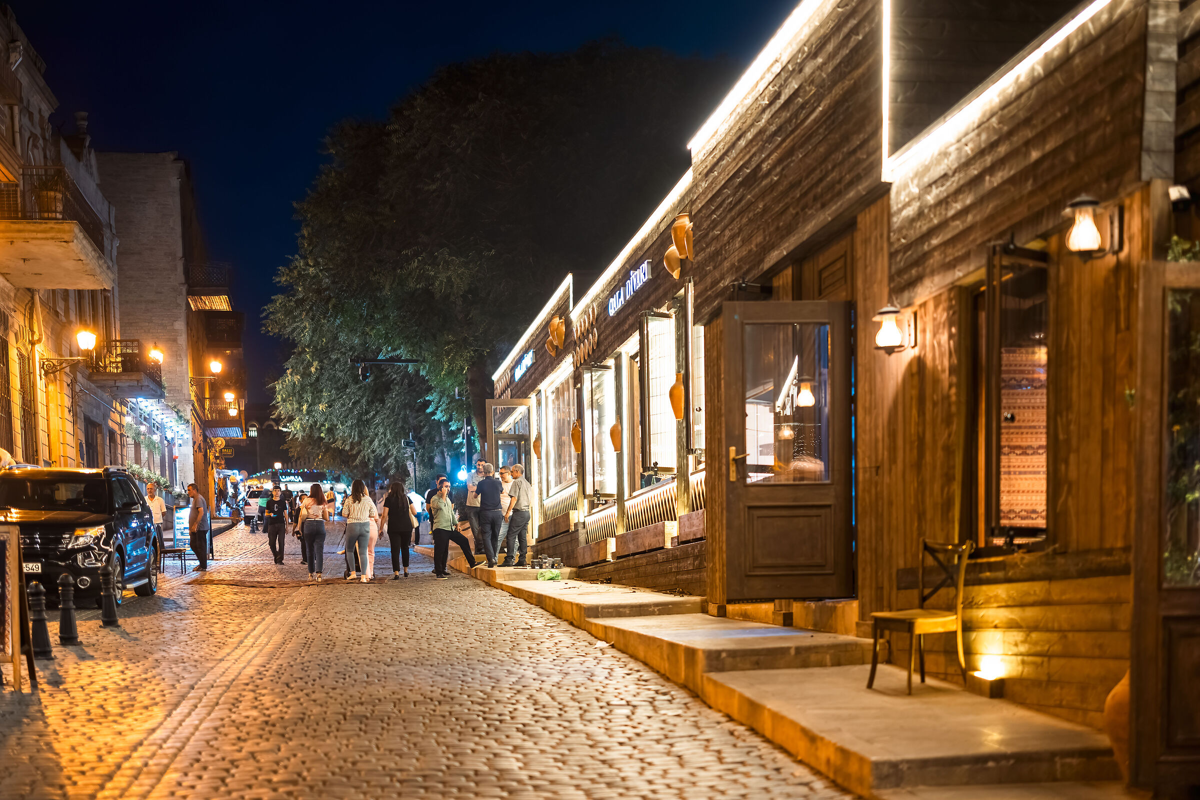 along the street of Baku